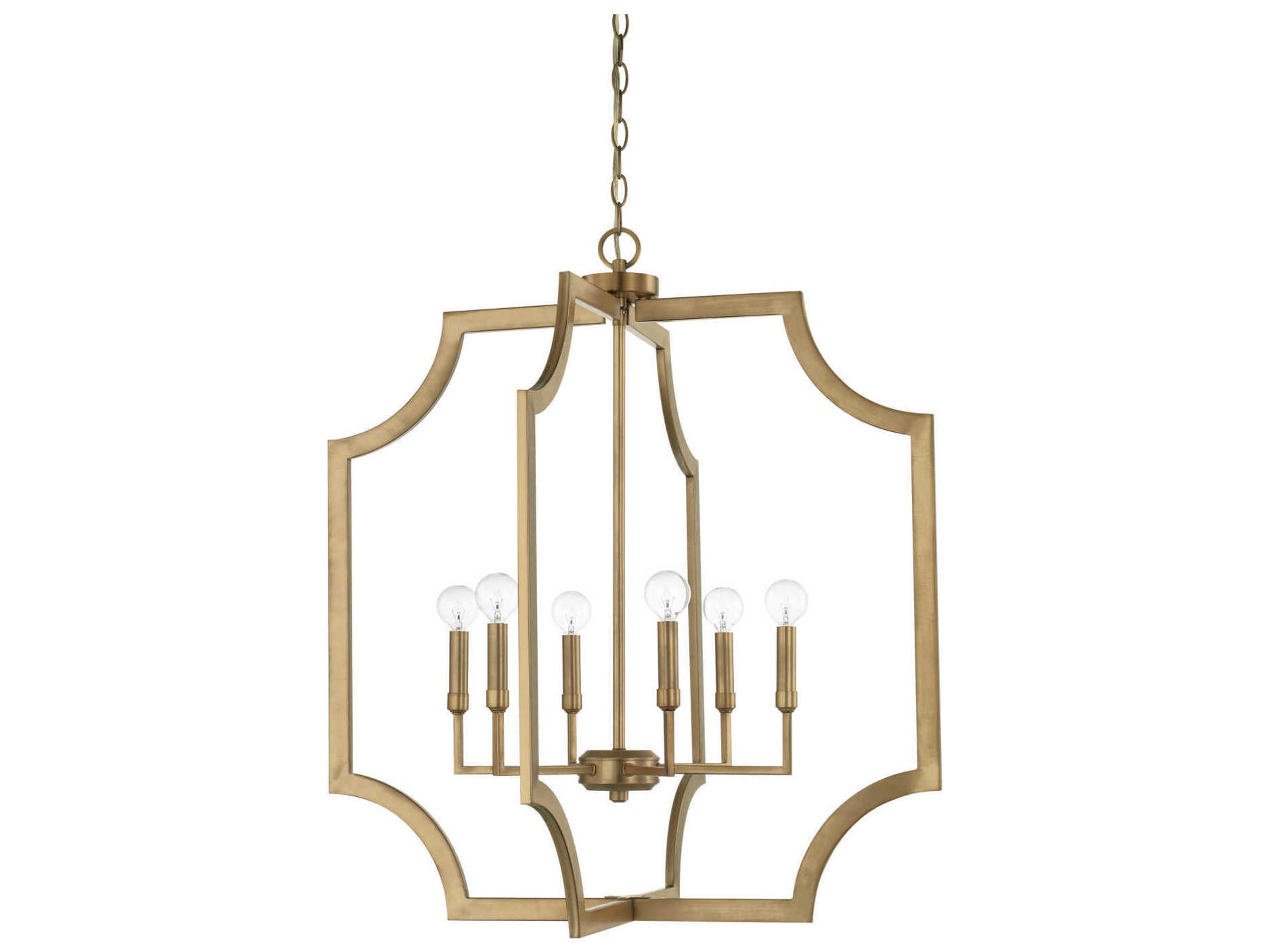 Capital Lighting 6-Light Aged Brass Candelabra Chandelier