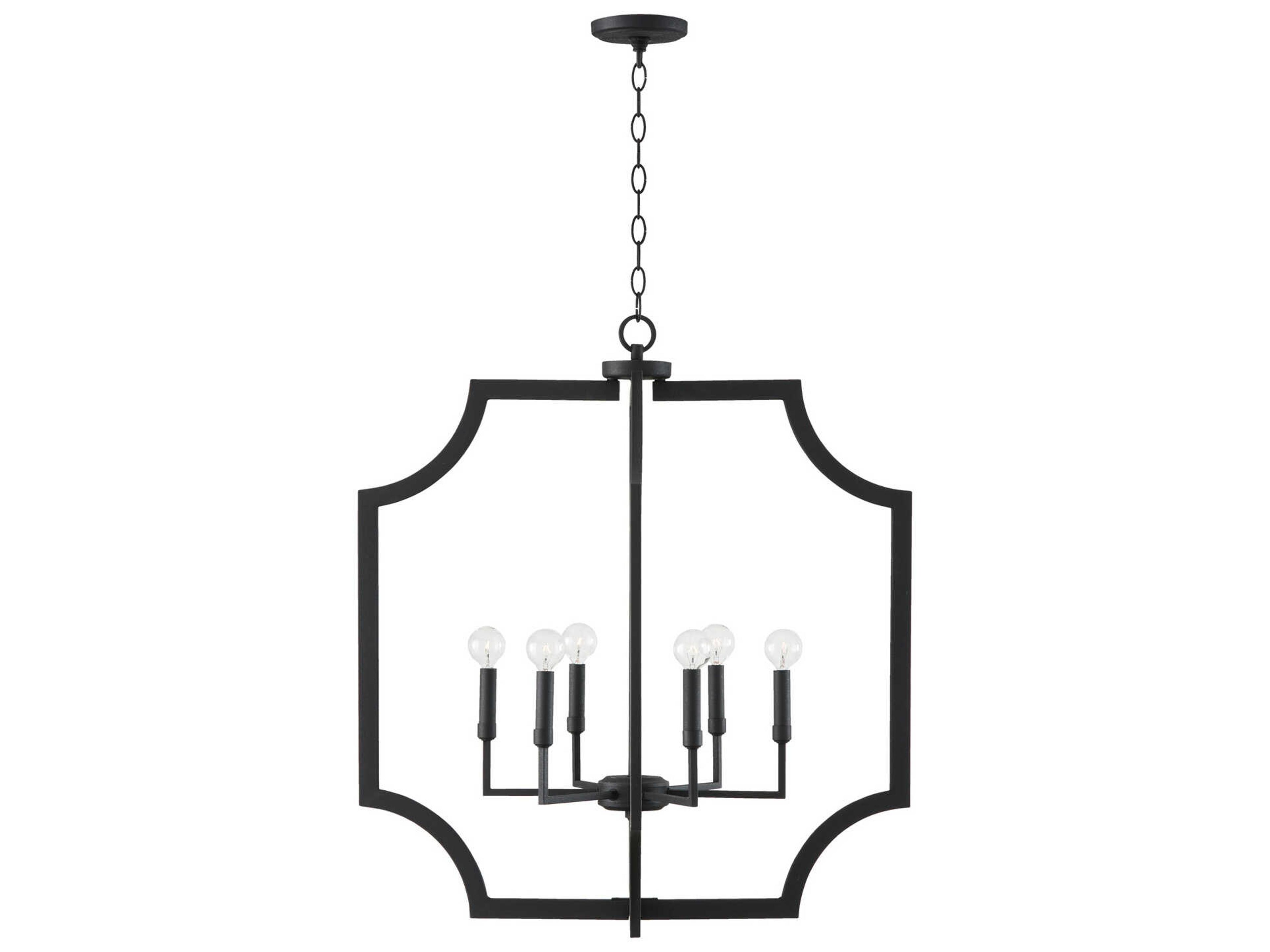 Capital Lighting 6-Light Black Iron Candelabra Chandelier
