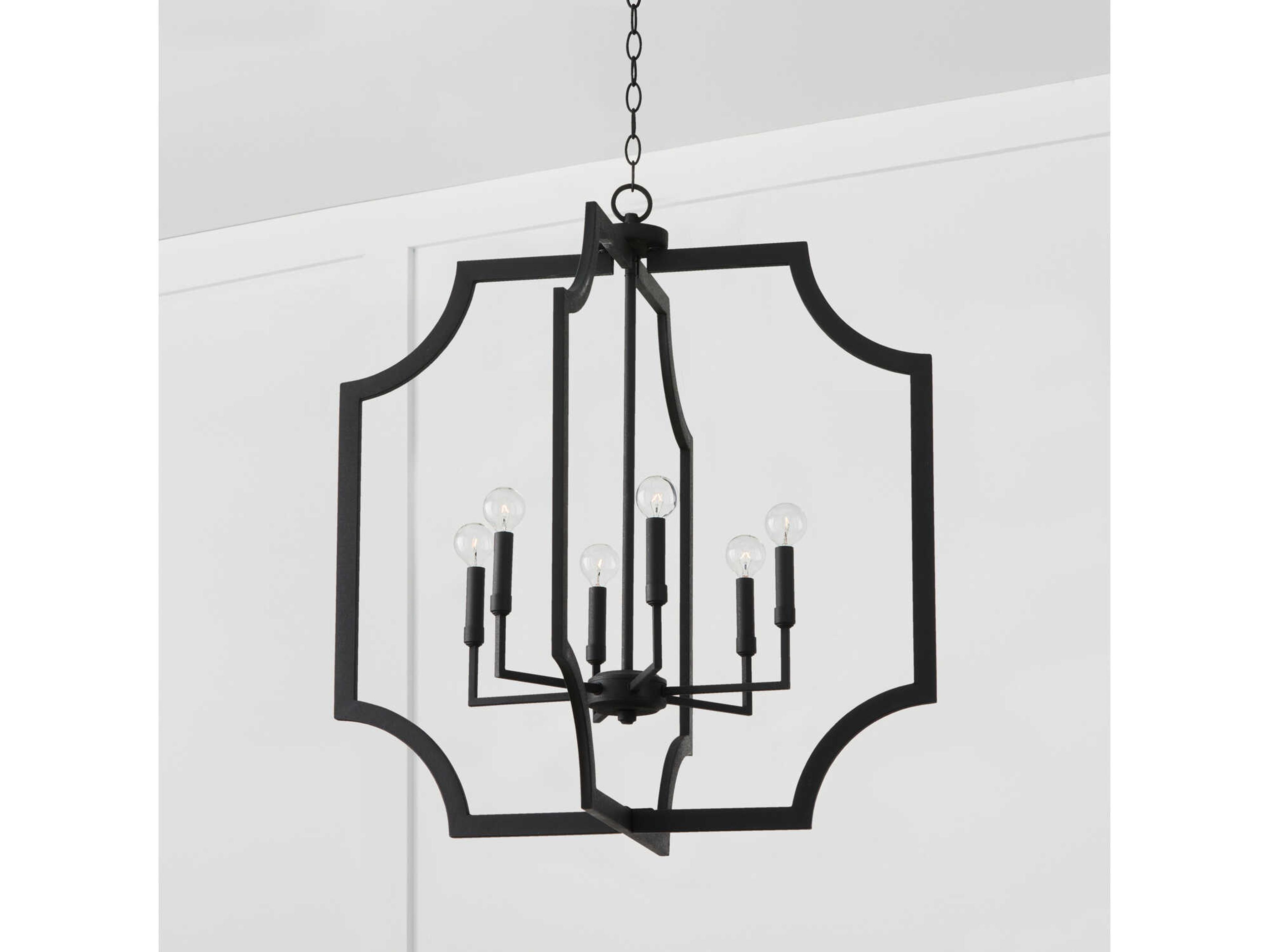Capital Lighting 6-Light Black Iron Candelabra Chandelier