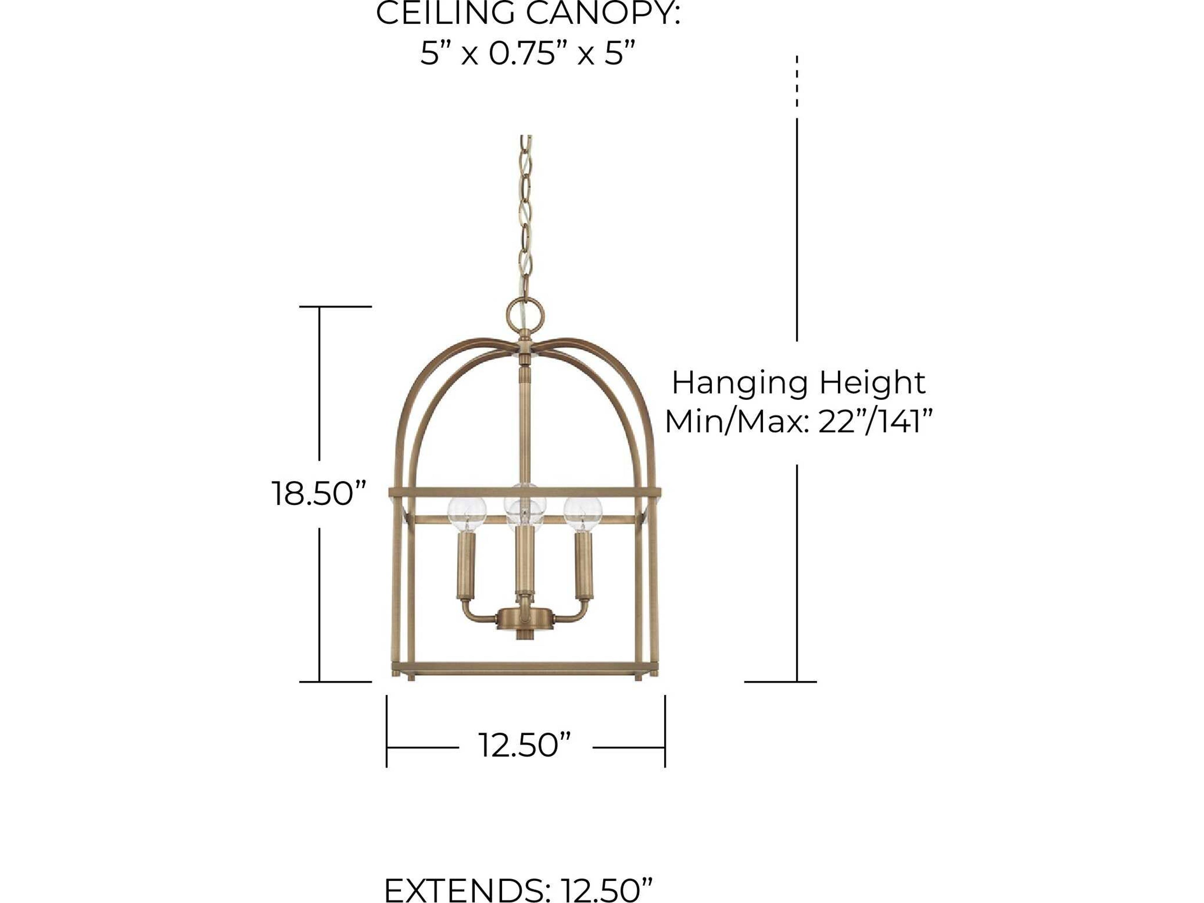 Capital Lighting Aubrey 4-Light Aged Brass Mini Pendant