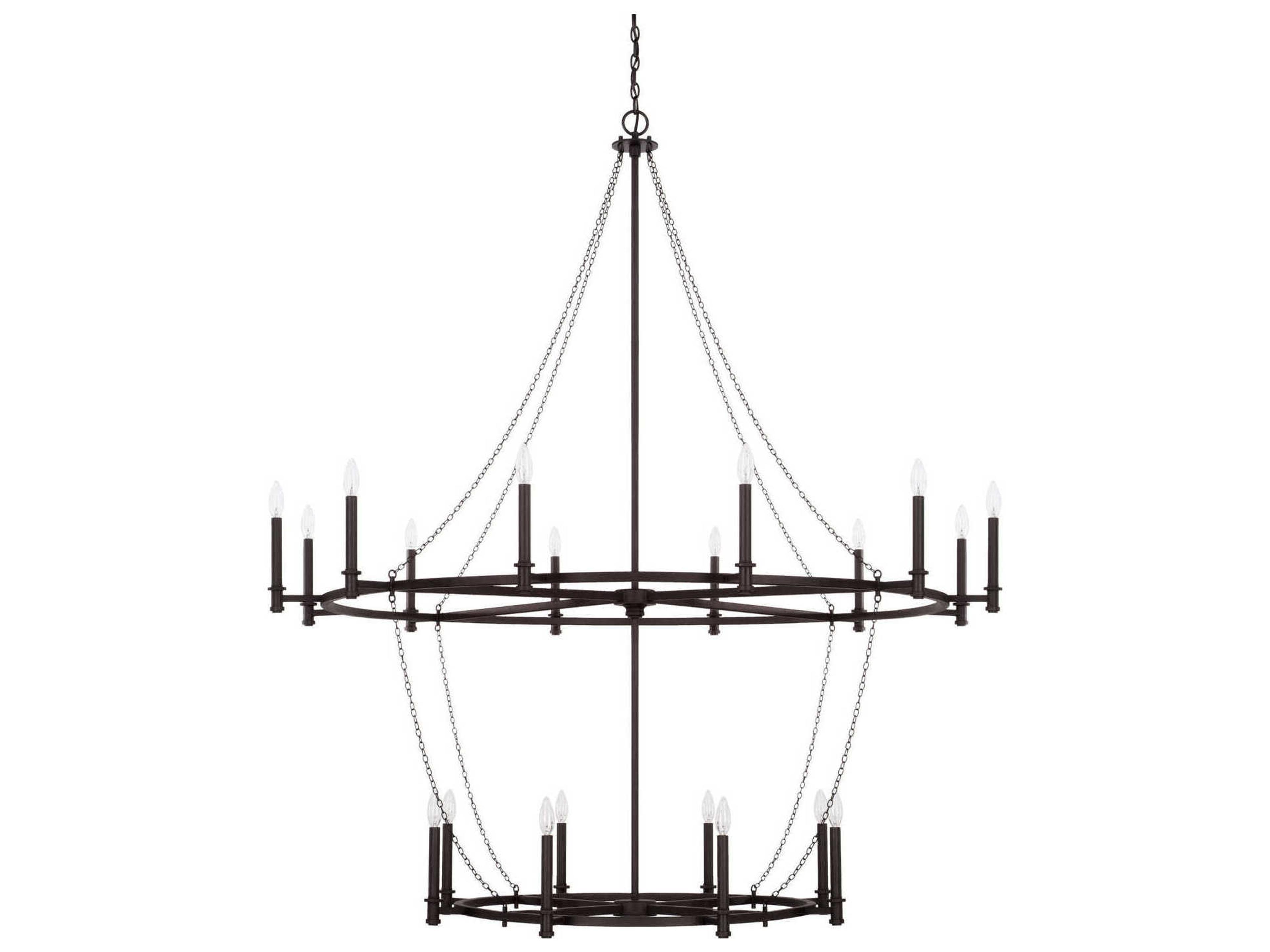 Lancaster 20-Light Black Iron Tiered Chandelier
