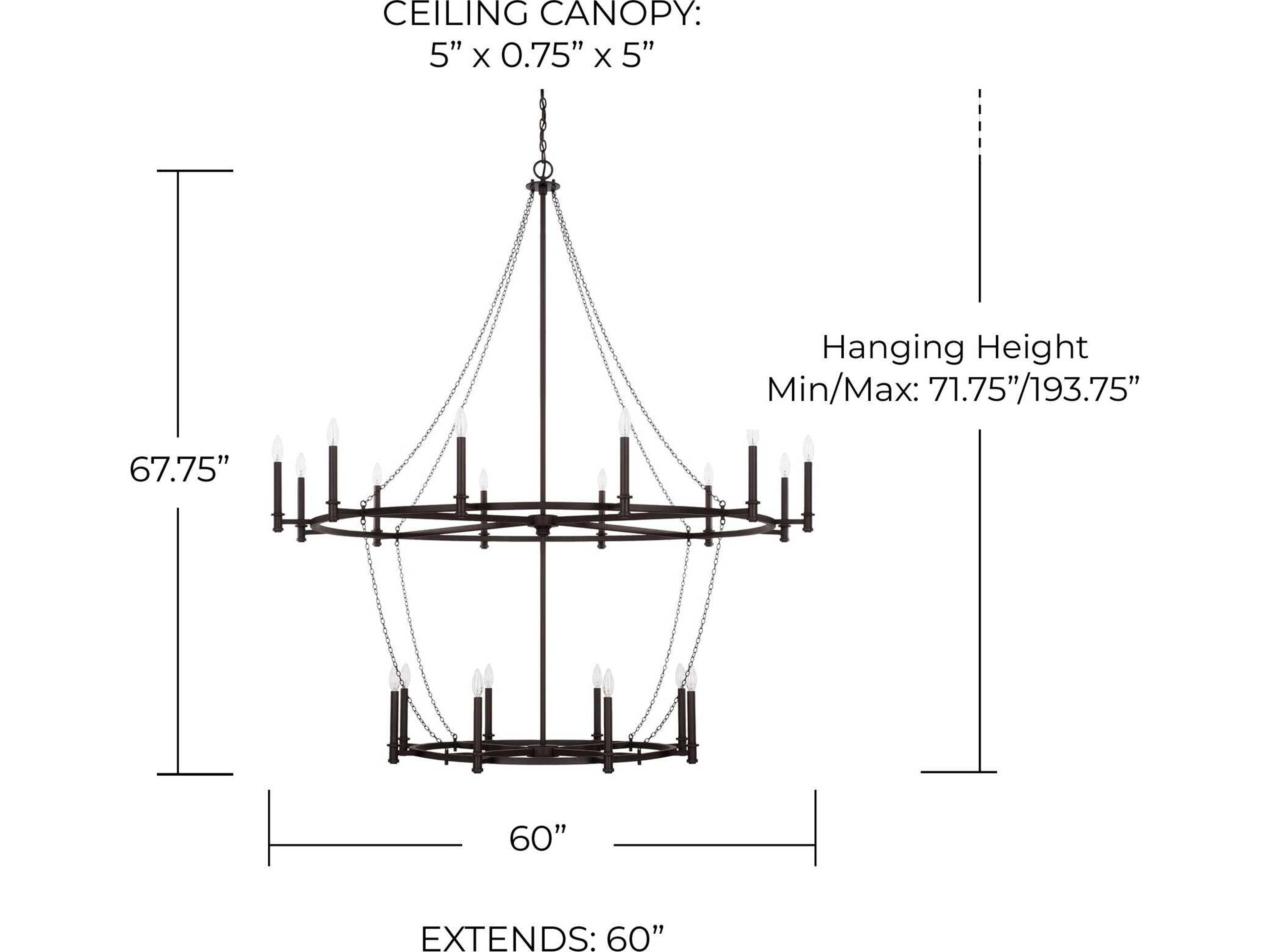 Capital Lighting Lancaster 20-Light Black Iron Tiered Chandelier