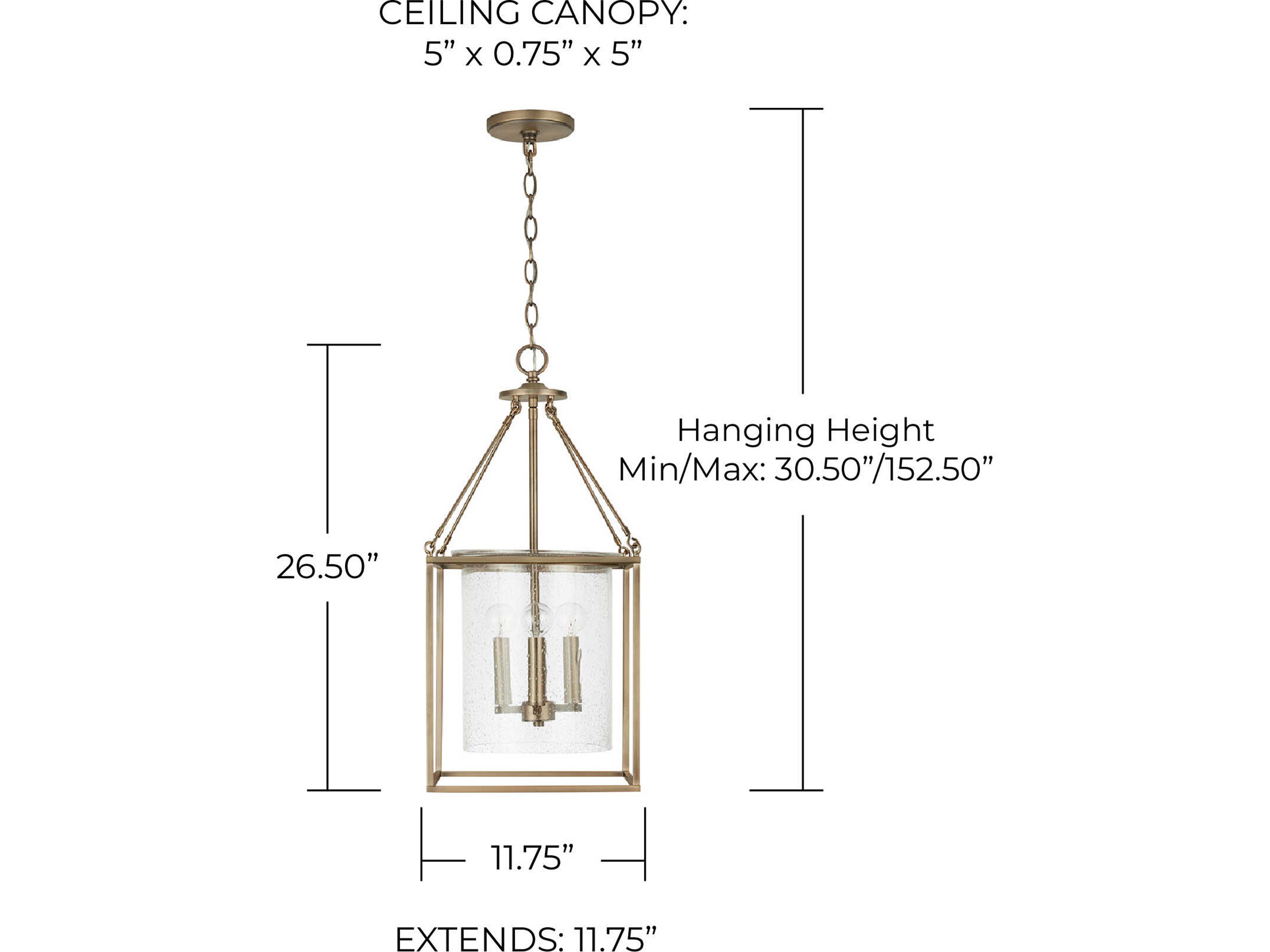 Capital Lighting 4-Light Aged Brass Glass Candelabra Cylinder Chandelier