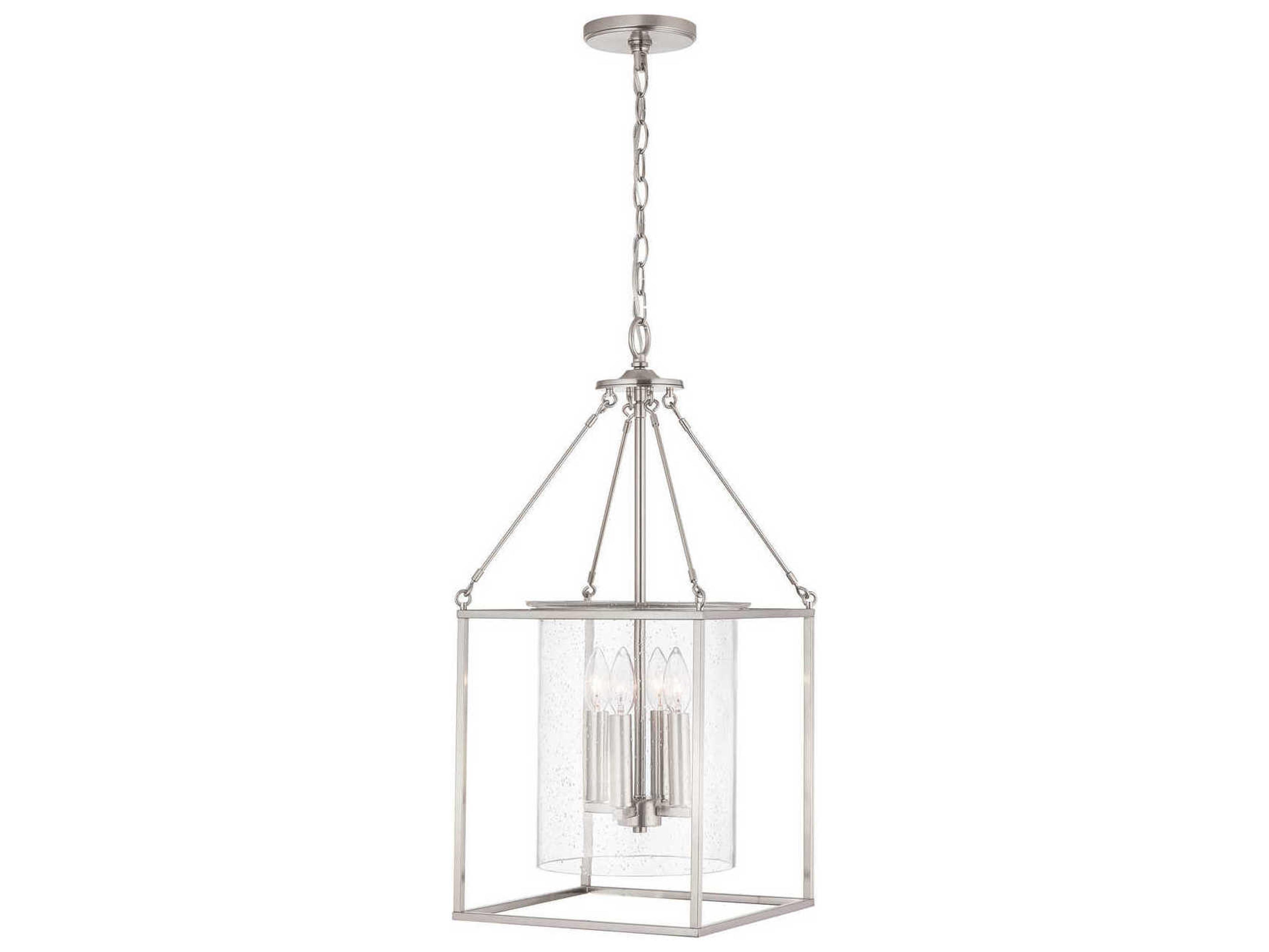 Capital Lighting 4-Light Brushed Nickel Glass Candelabra Chandelier