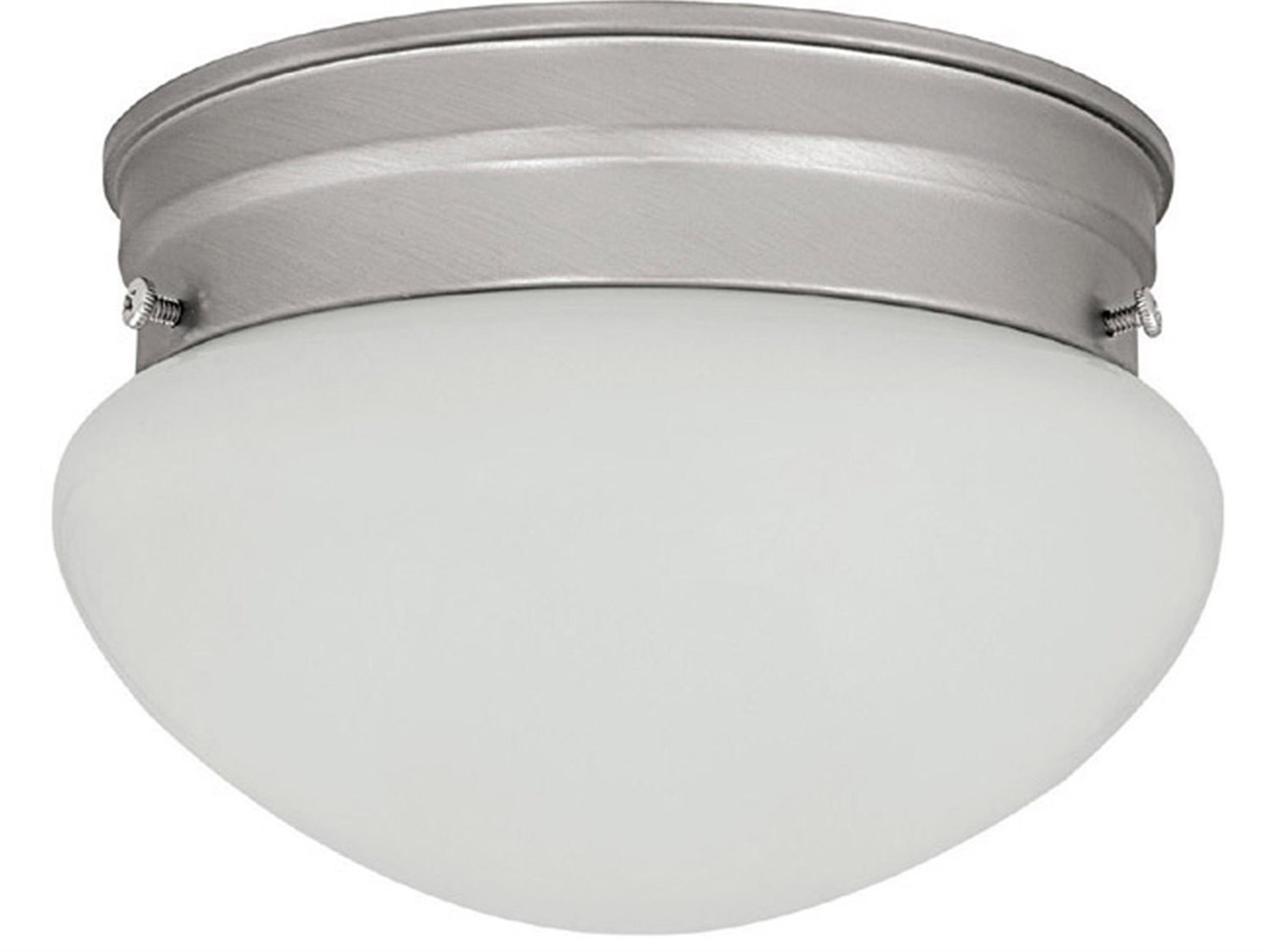 2-Light Matte Nickel Glass Dome Flush Mount