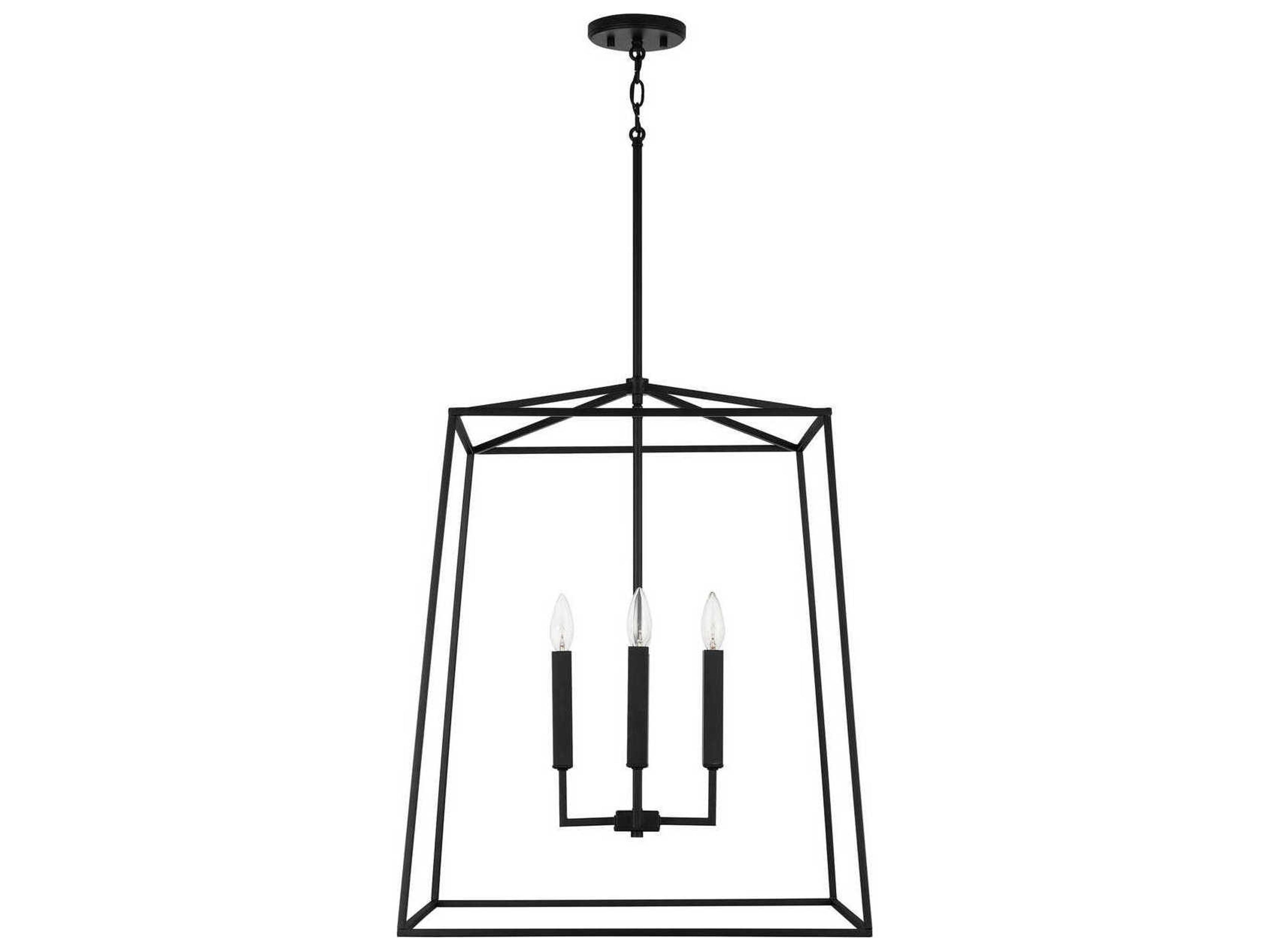 Thea 4-Light Matte Black Candelabra Chandelier