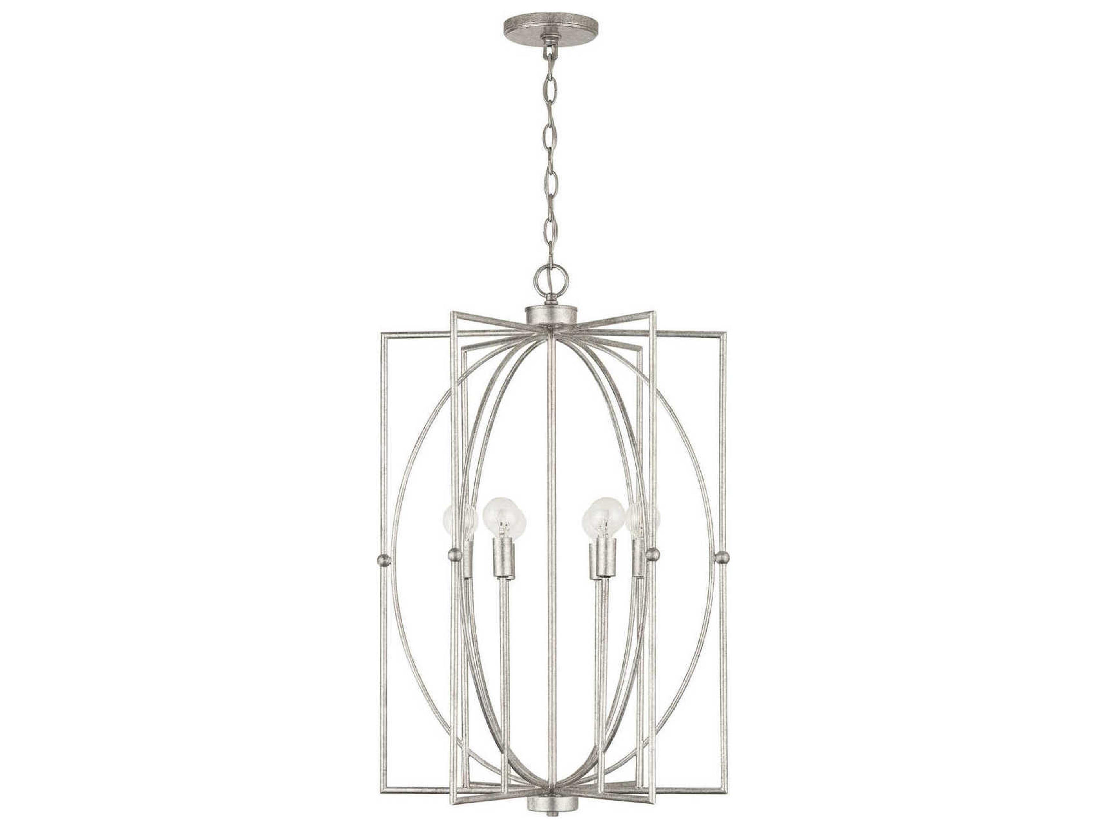 Oran 6-Light Antique Silver Candelabra Chandelier