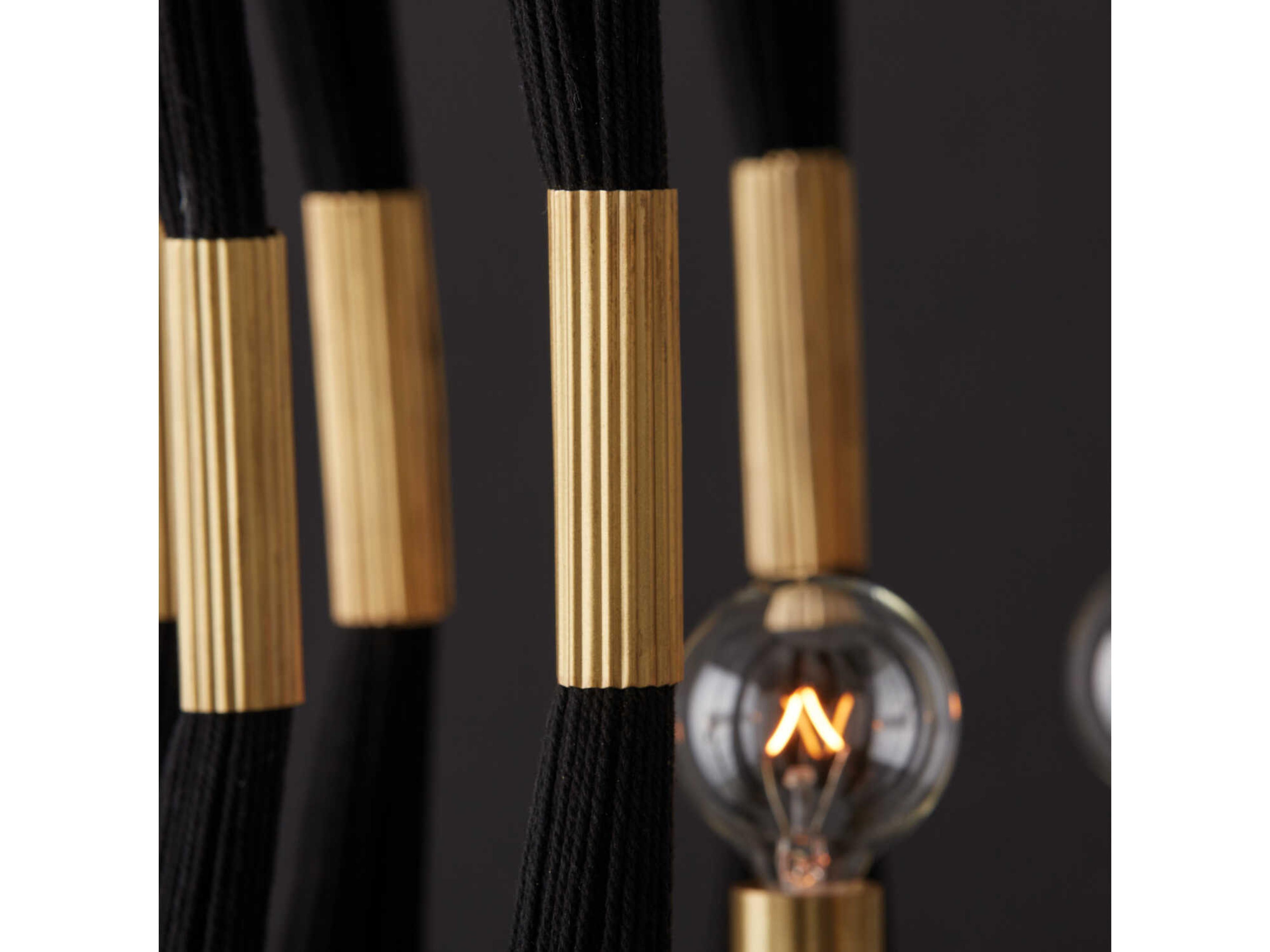 Capital Lighting Bianca 4-Light Black Rope Patinaed Brass Pendant