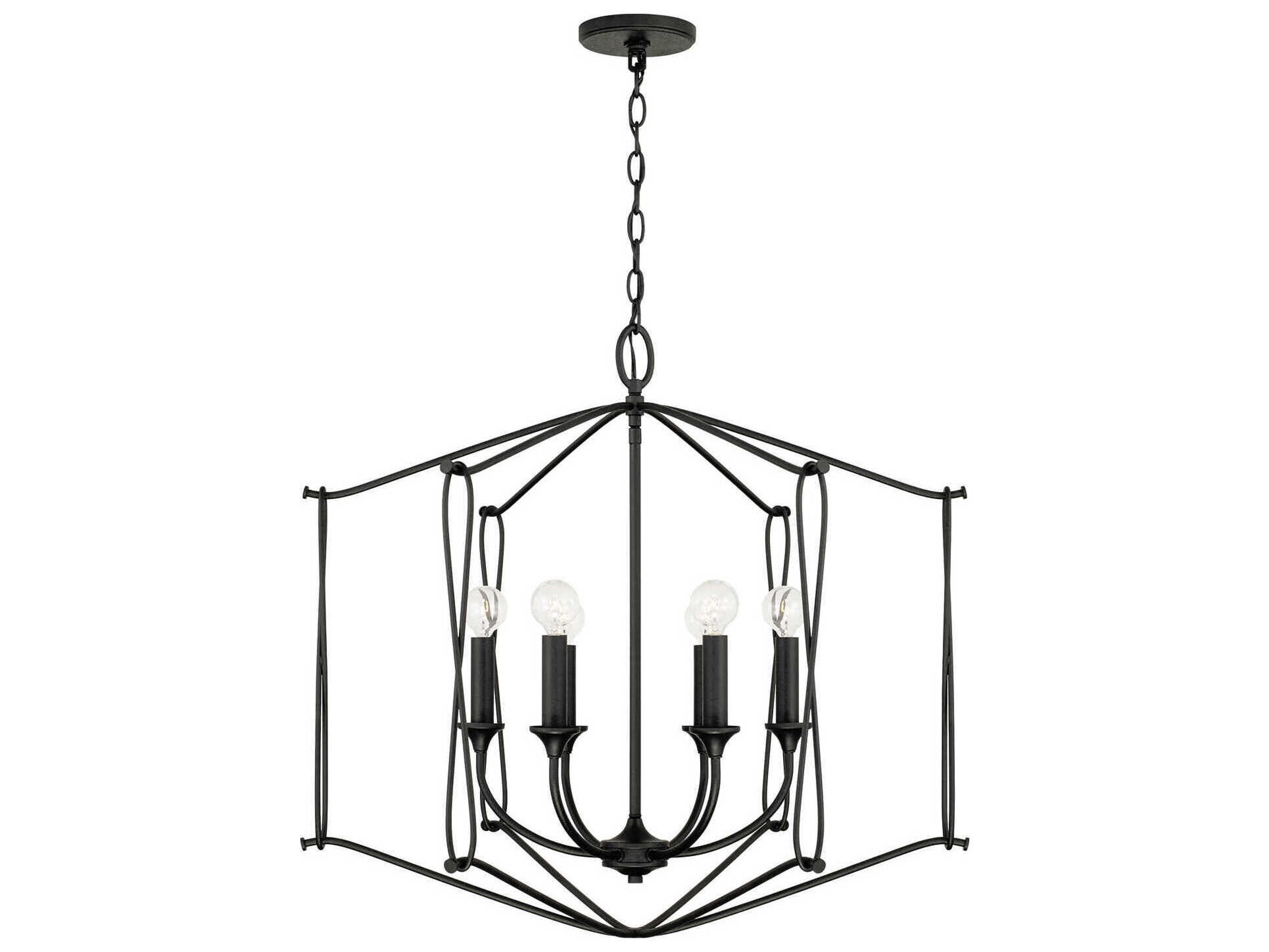 Bentley 6-Light Black Iron Pendant