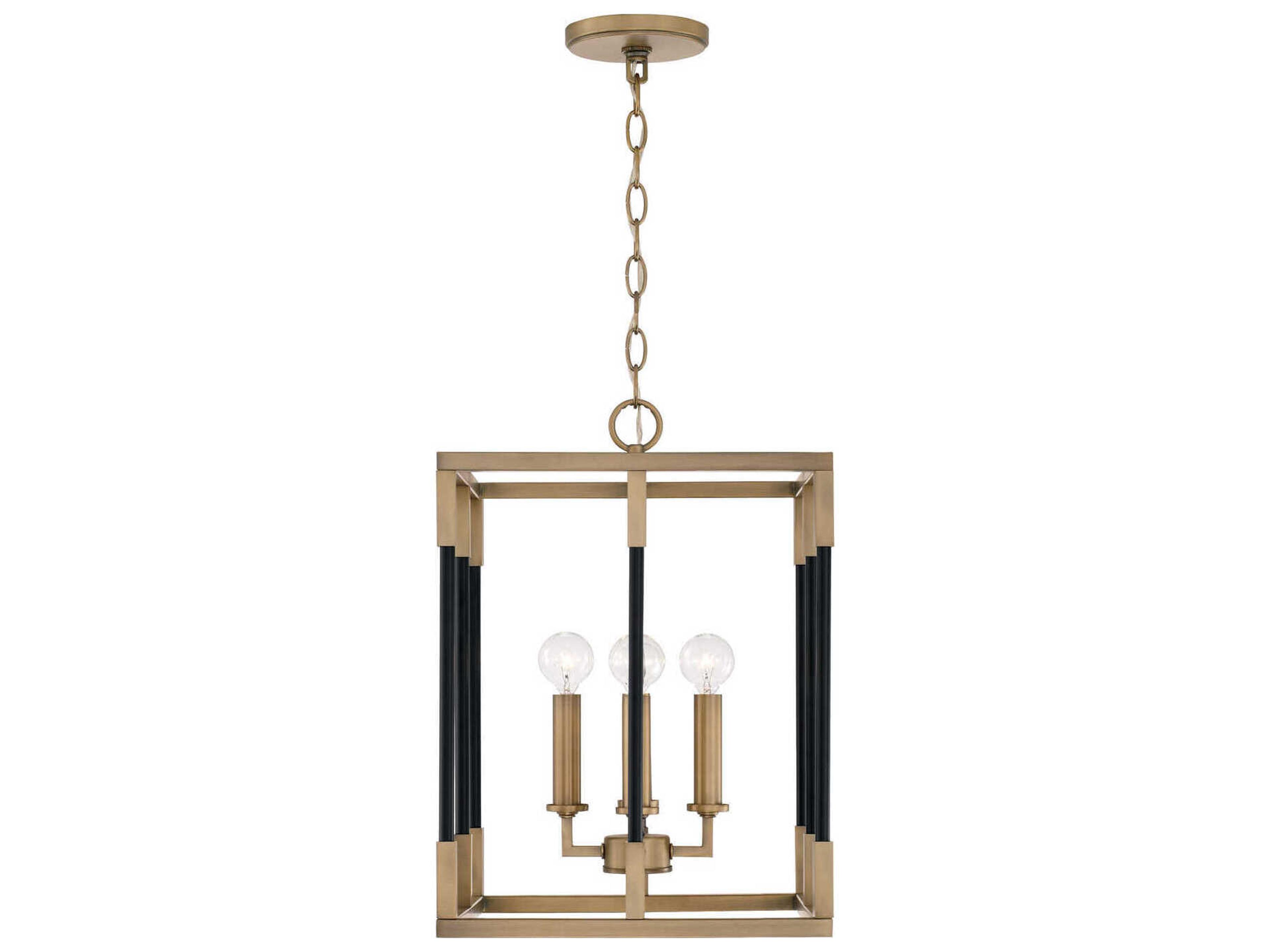 Bleeker 4-Light Aged Brass And Black Candelabra Chandelier