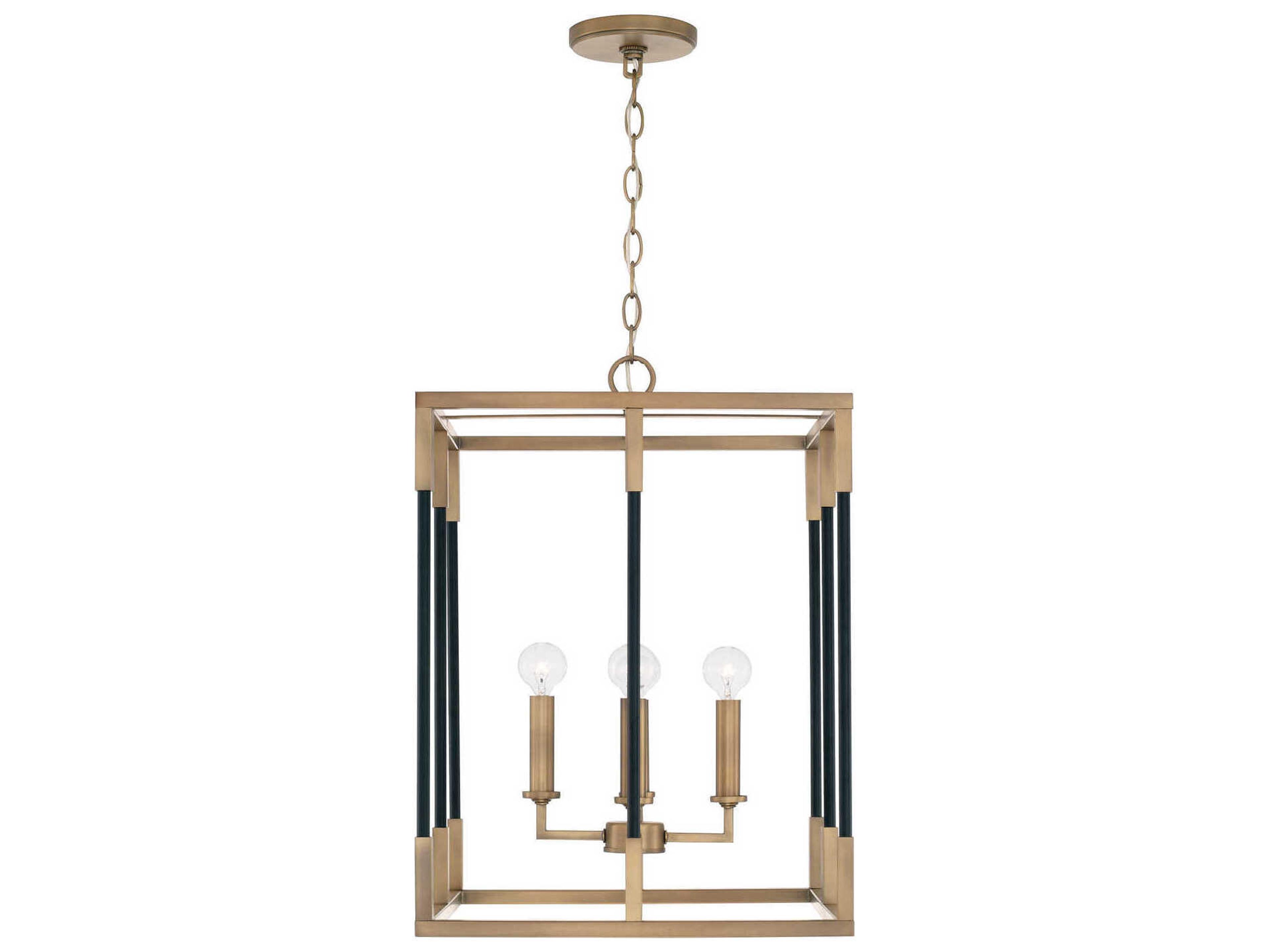 Bleeker 4-Light Aged Brass And Black Candelabra Chandelier