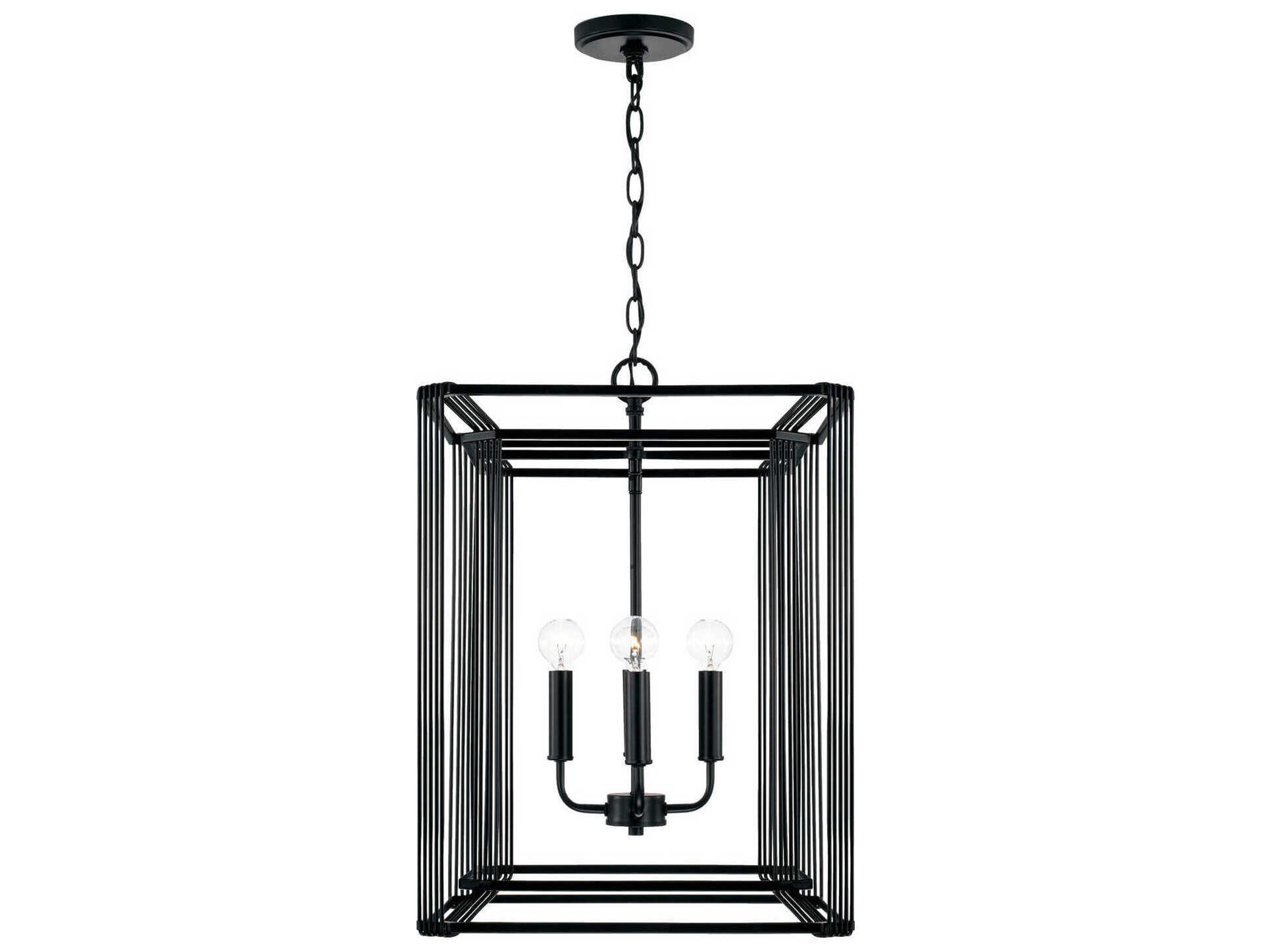 Lennon 4-Light Matte Black Chandelier