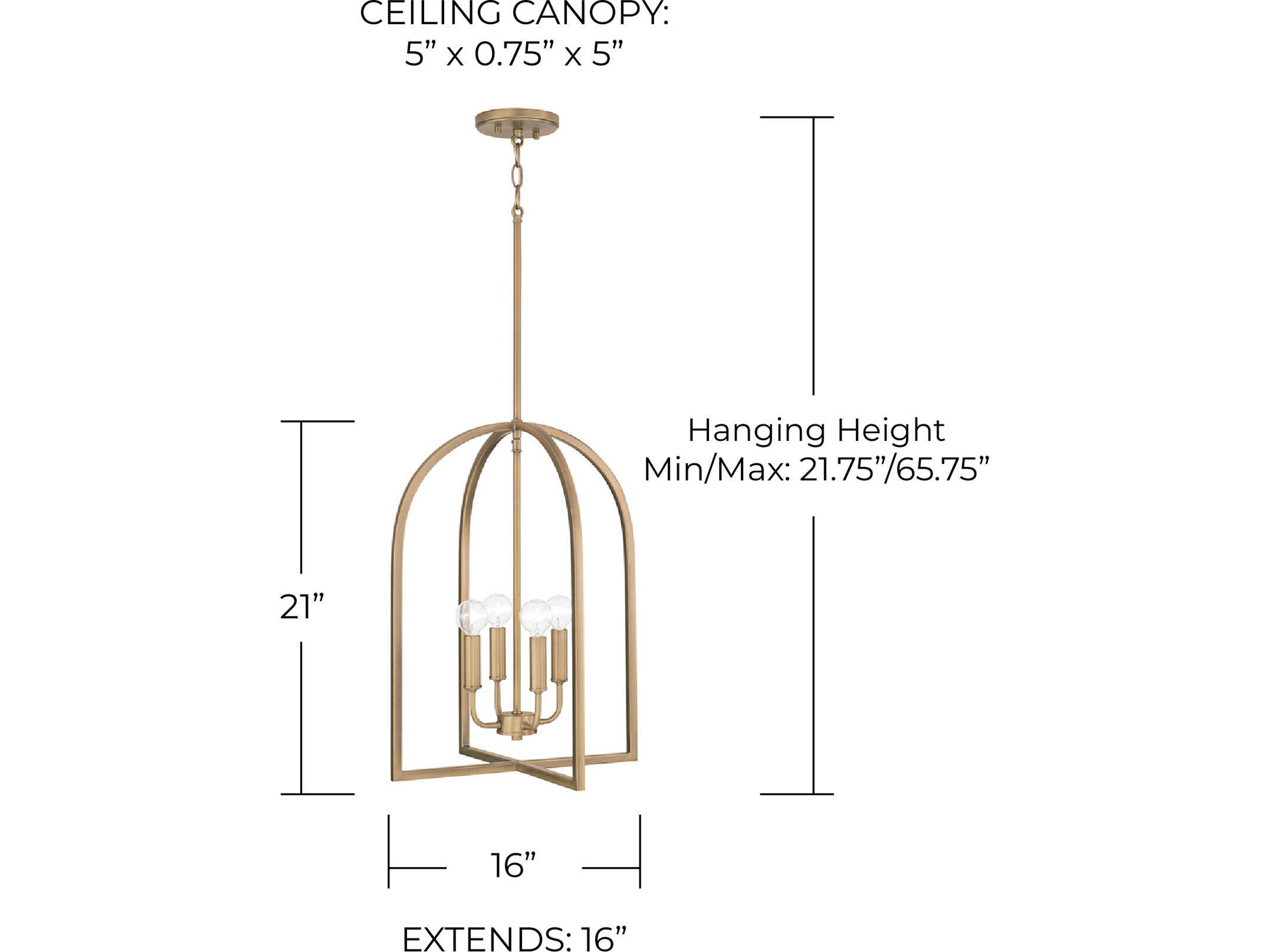 Capital Lighting Lawson 4-Light Aged Brass Pendant