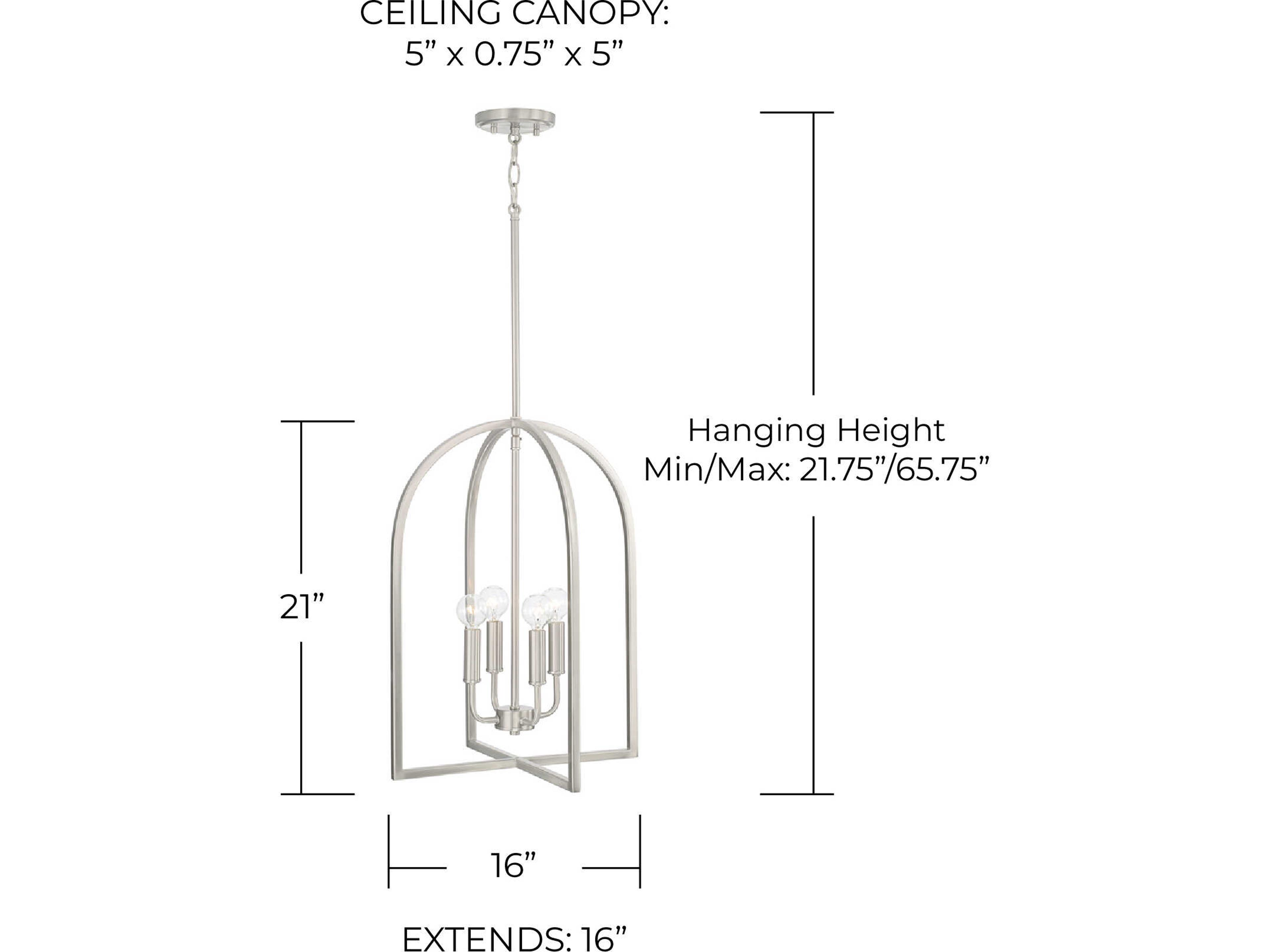 Capital Lighting Lawson 4-Light Brushed Nickel Pendant