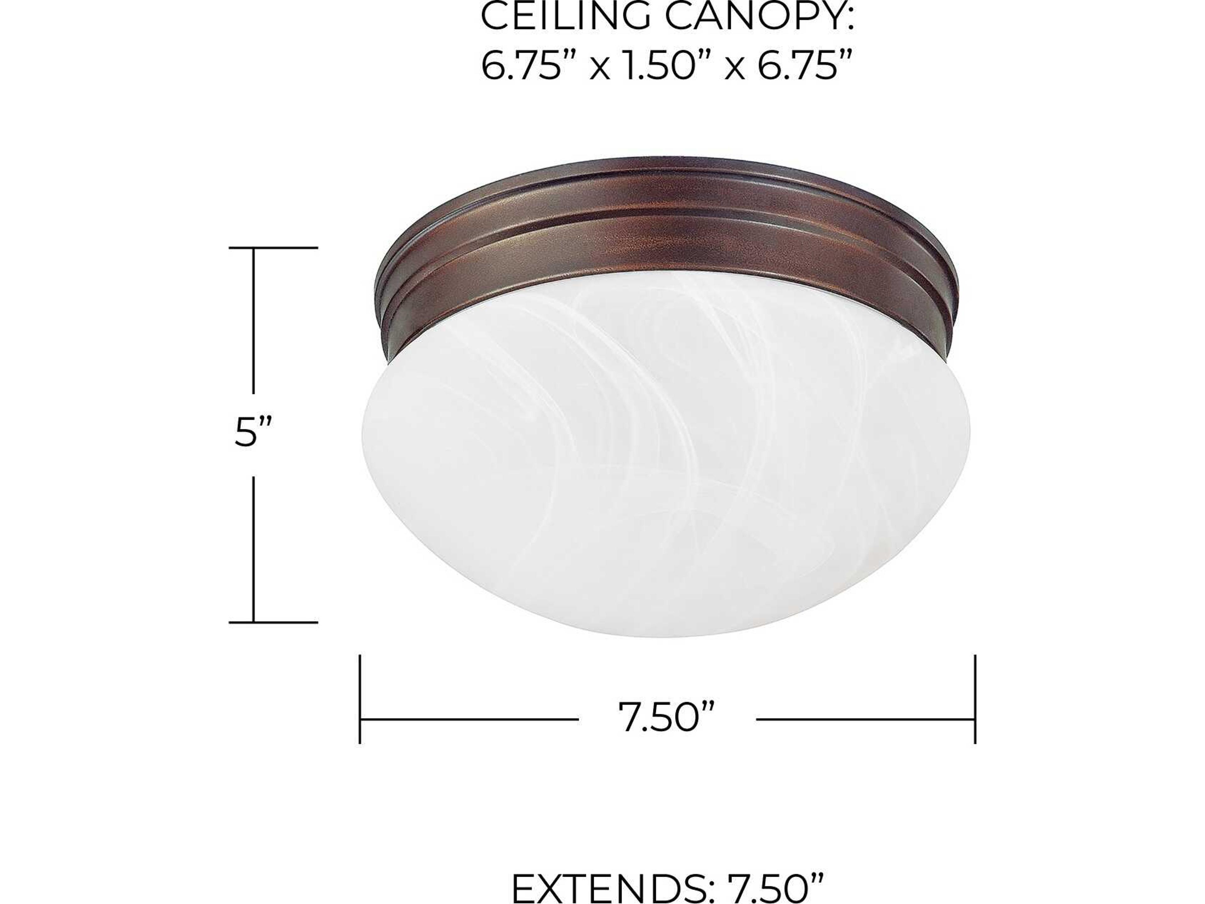 Capital Lighting 1-Light Burnished Bronze Glass Bowl Flush Mount