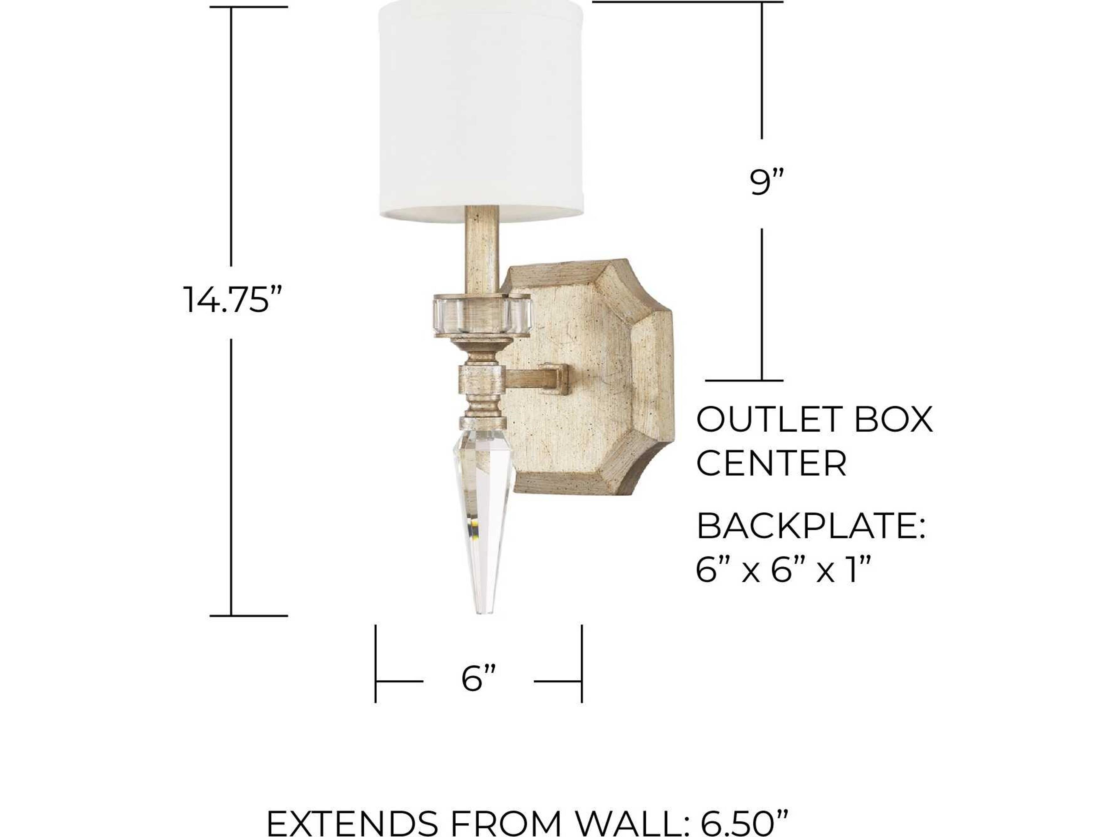 Capital Lighting Olivia 1-Light Winter Gold Crystal Wall Sconce