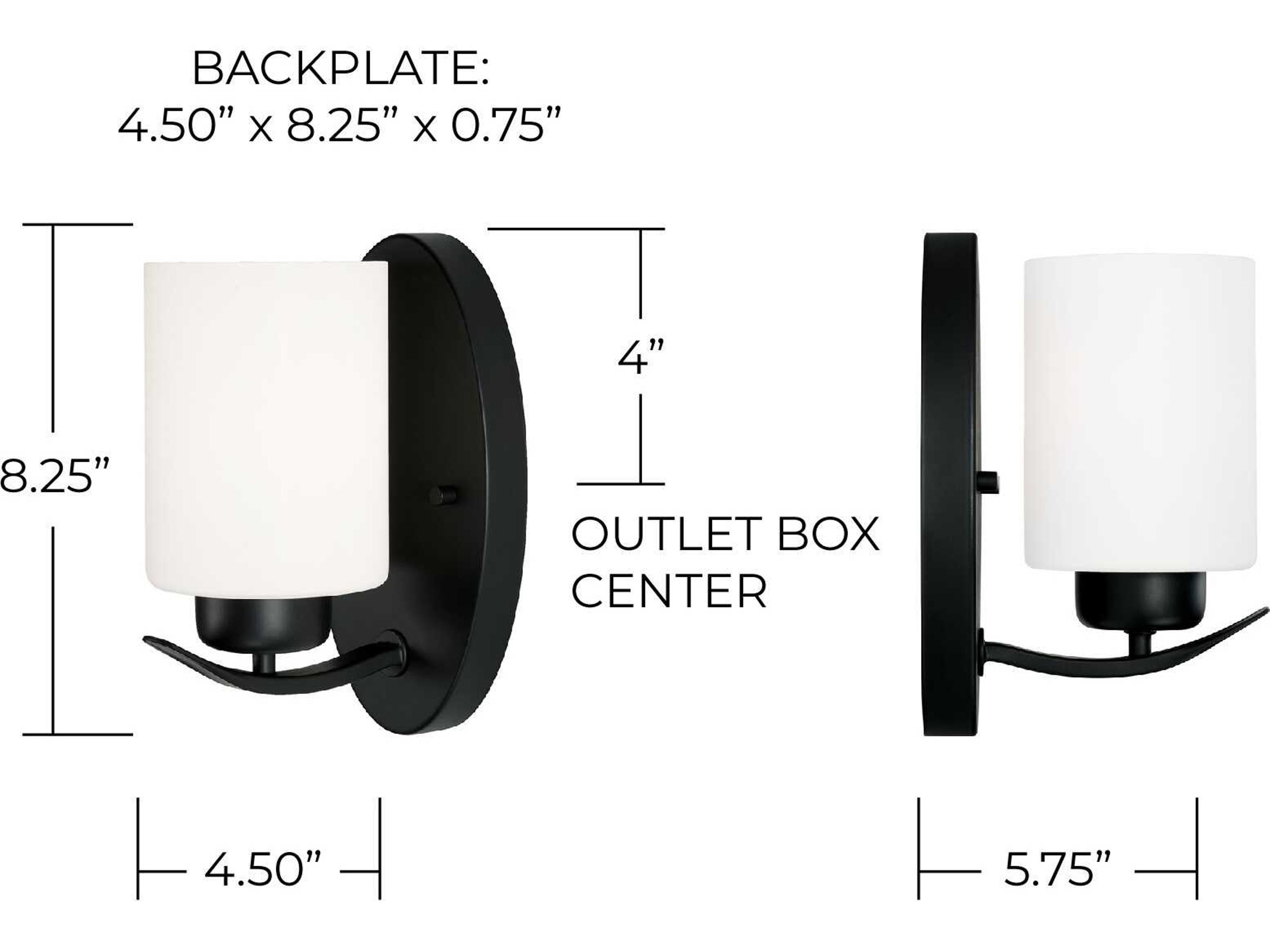 Capital Lighting Dixon 1-Light Matte Black Glass Wall Sconce