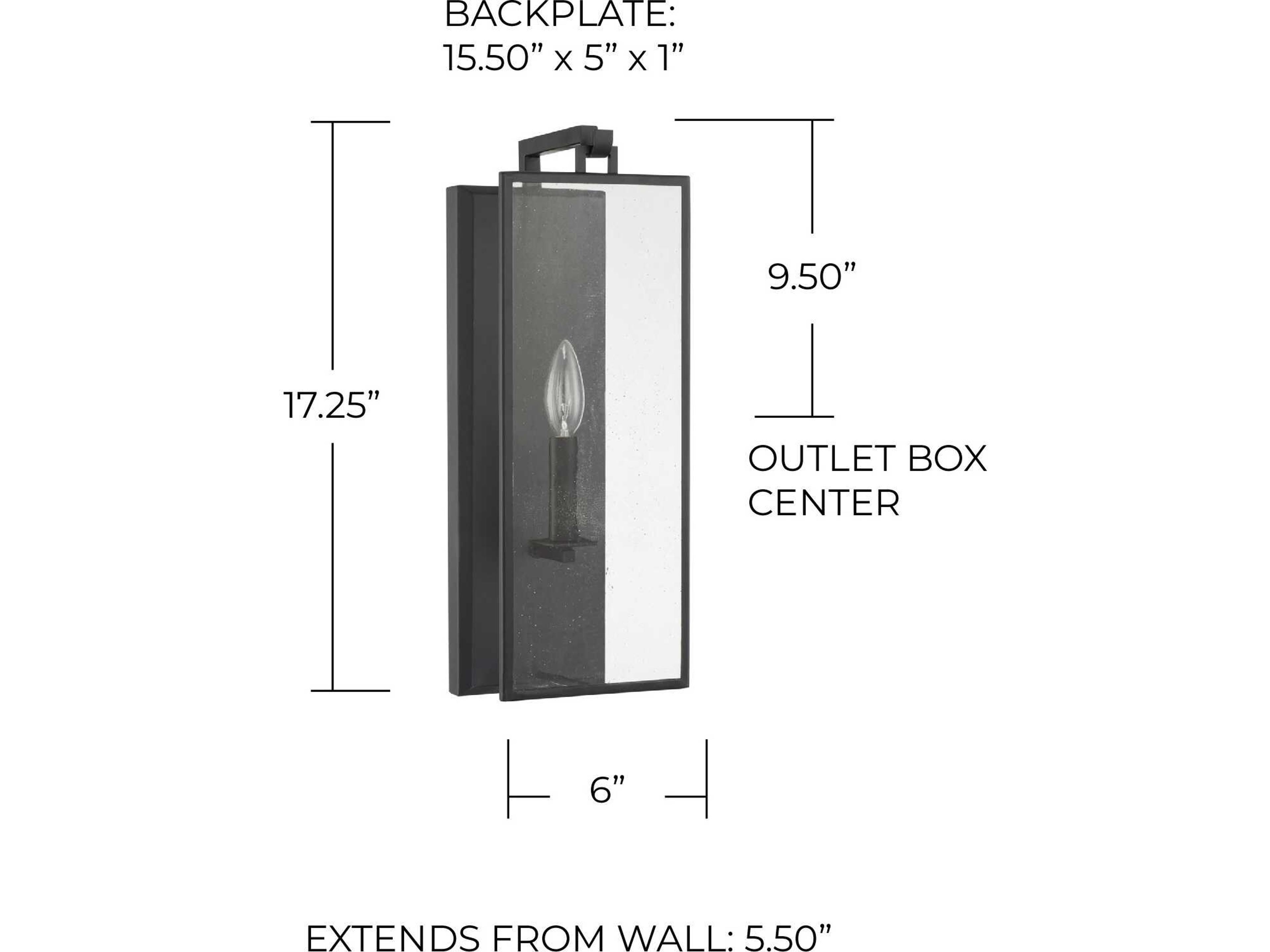 Capital Lighting Rylann 1-Light Matte Black Glass Wall Sconce