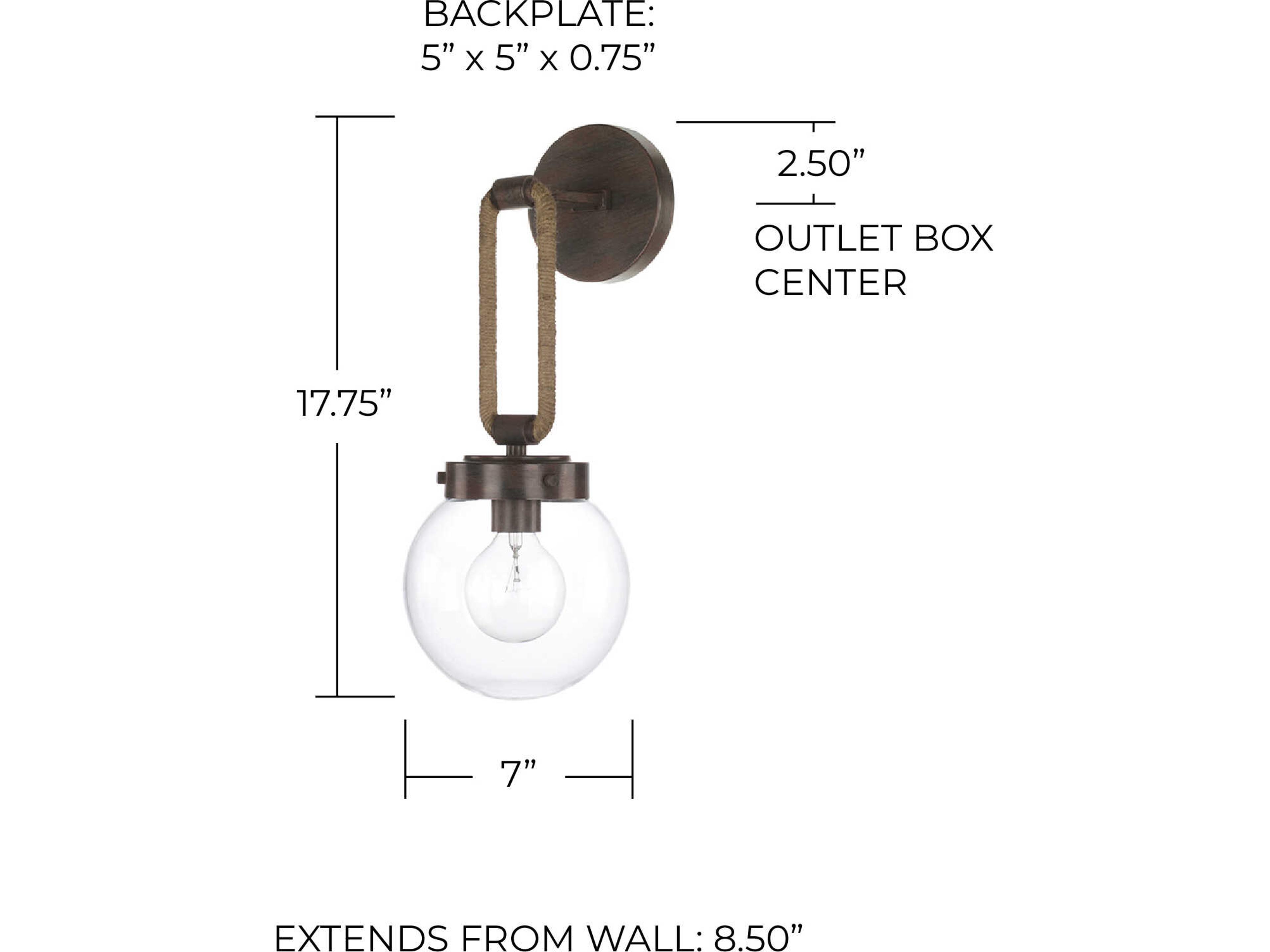 Capital Lighting Beaufort 1-Light Nordic Grey Glass Wall Sconce