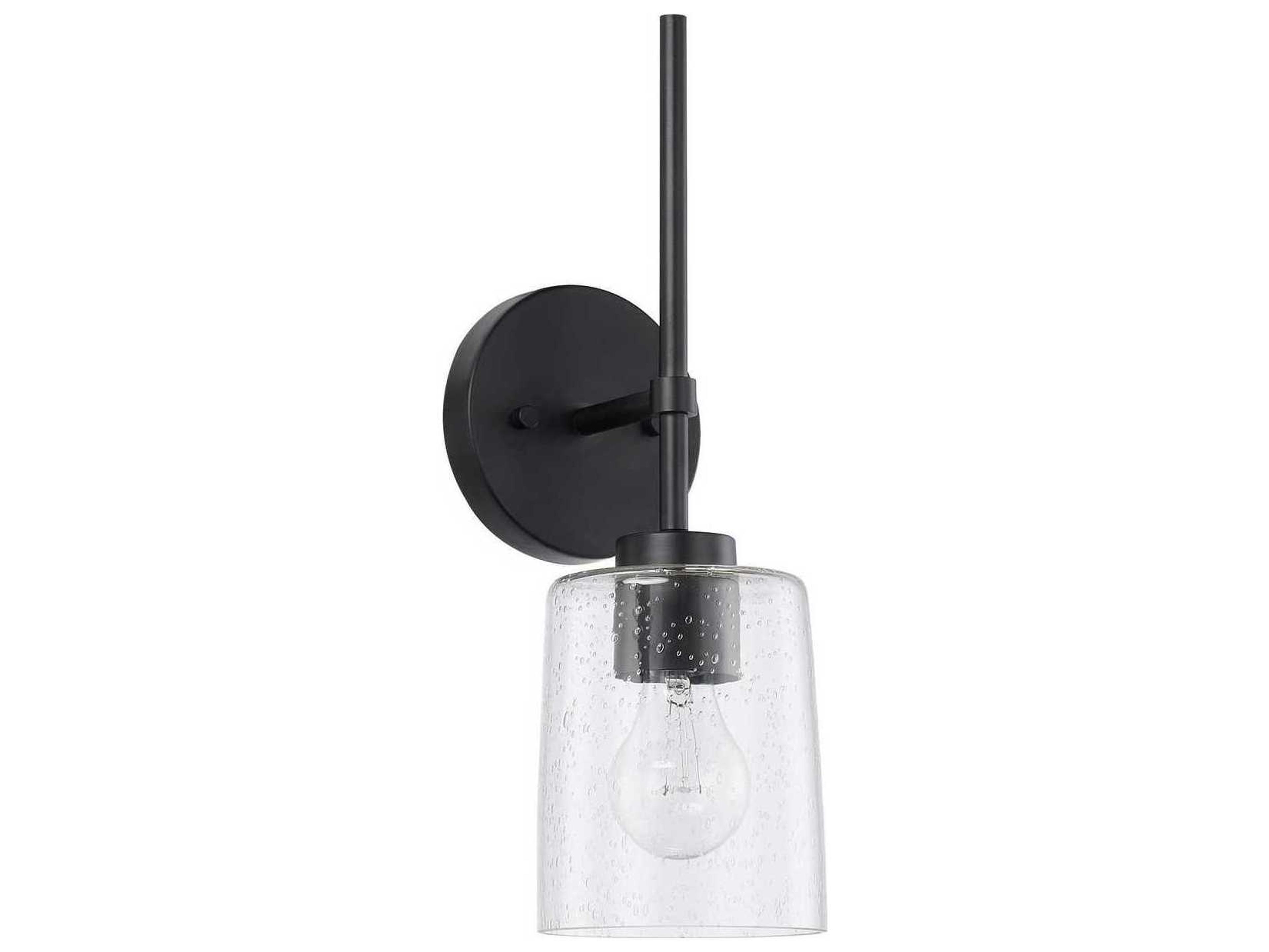 Greyson 1-Light Matte Black Glass Wall Sconce