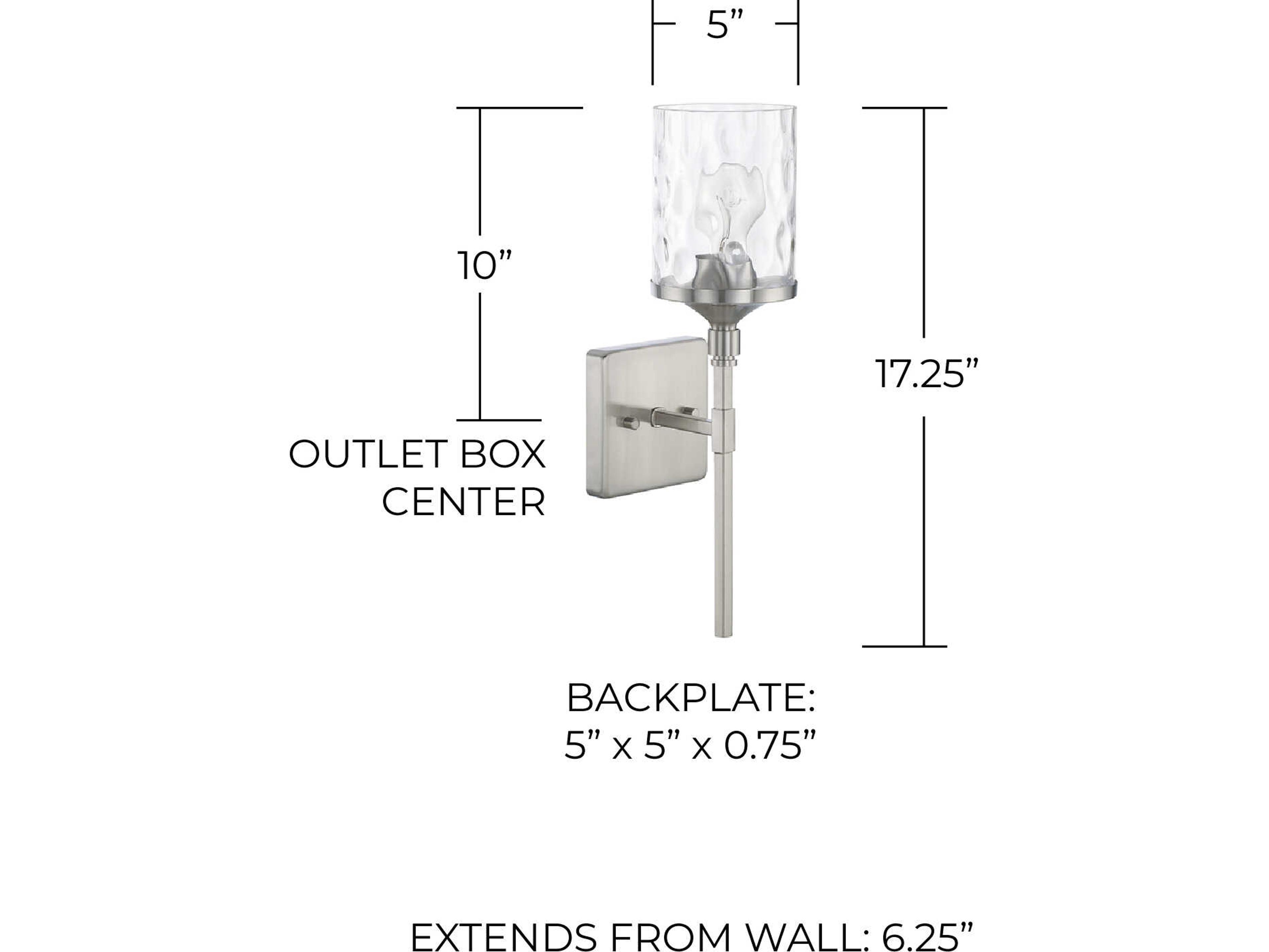 Capital Lighting Colton 1-Light Brushed Nickel Glass Wall Sconce
