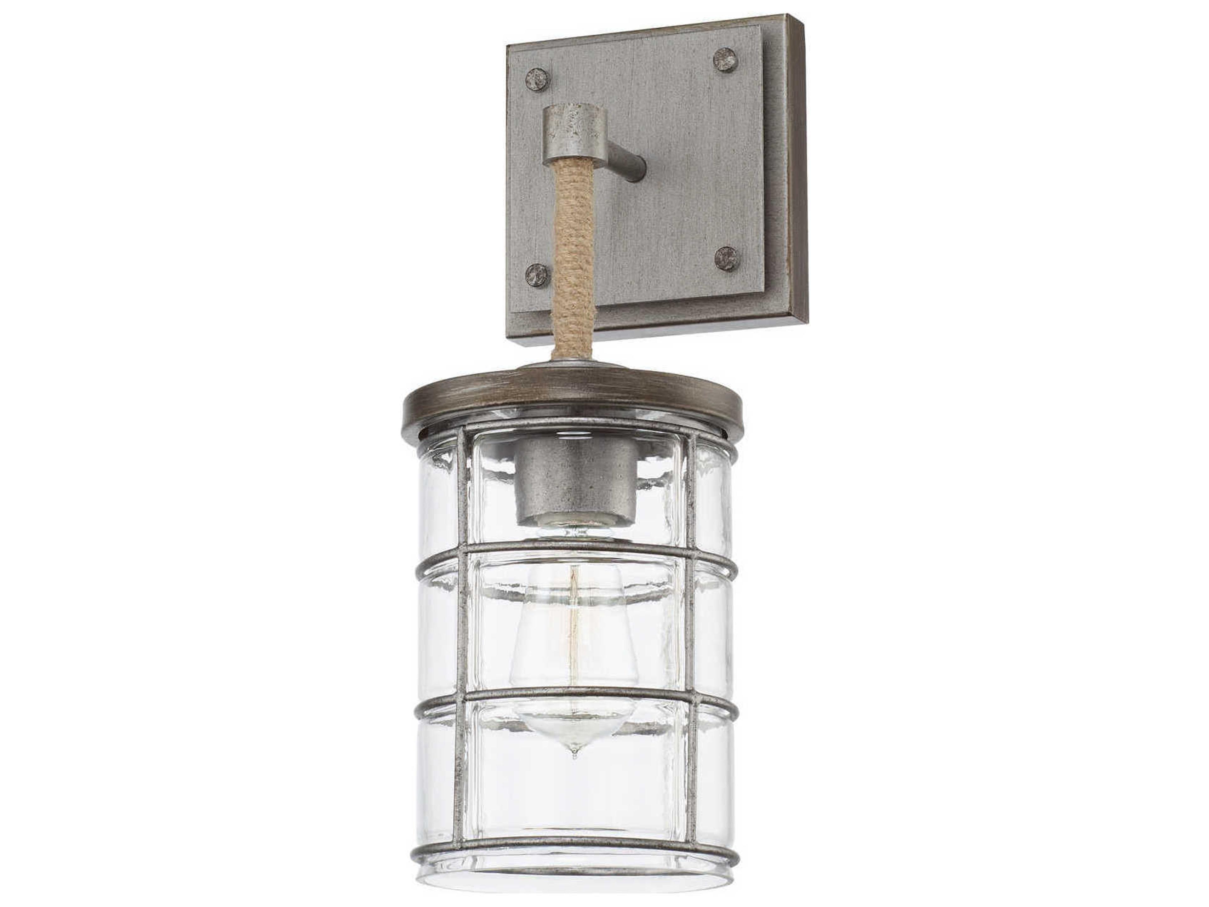 Colby 1-Light Urban Grey Glass Wall Sconce