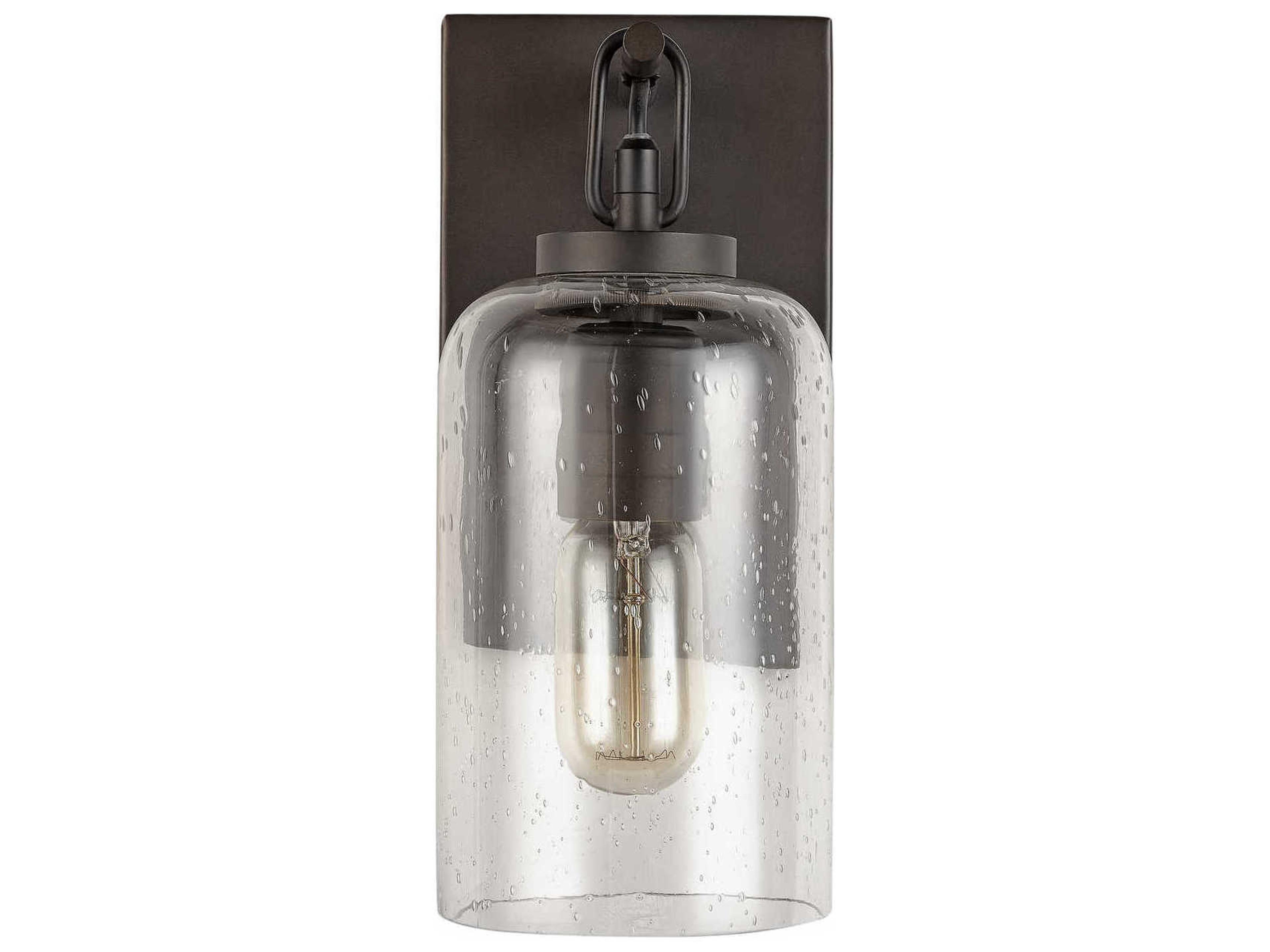 1-Light Old Bronze Glass Wall Sconce