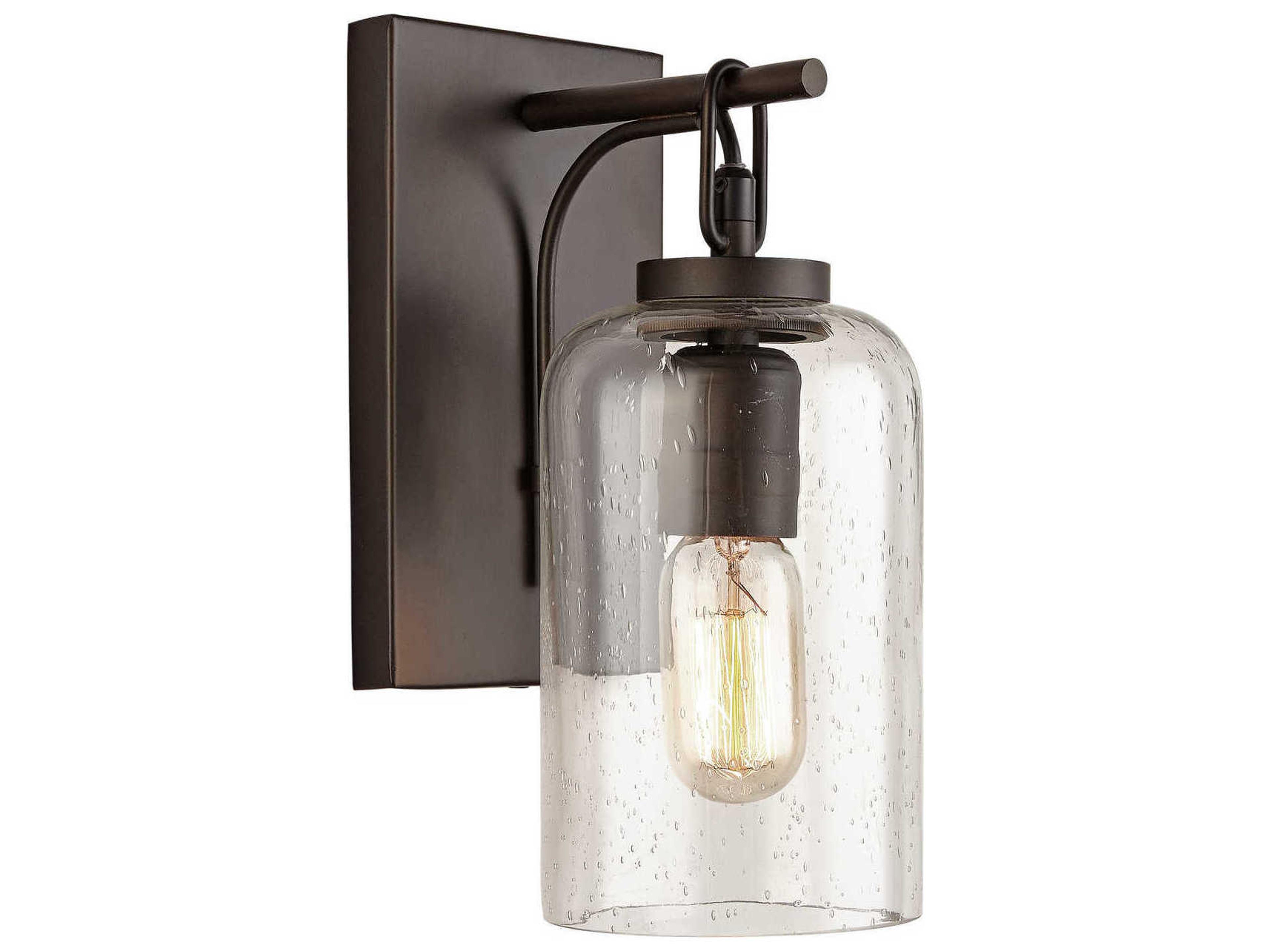 Capital Lighting 1-Light Old Bronze Glass Wall Sconce