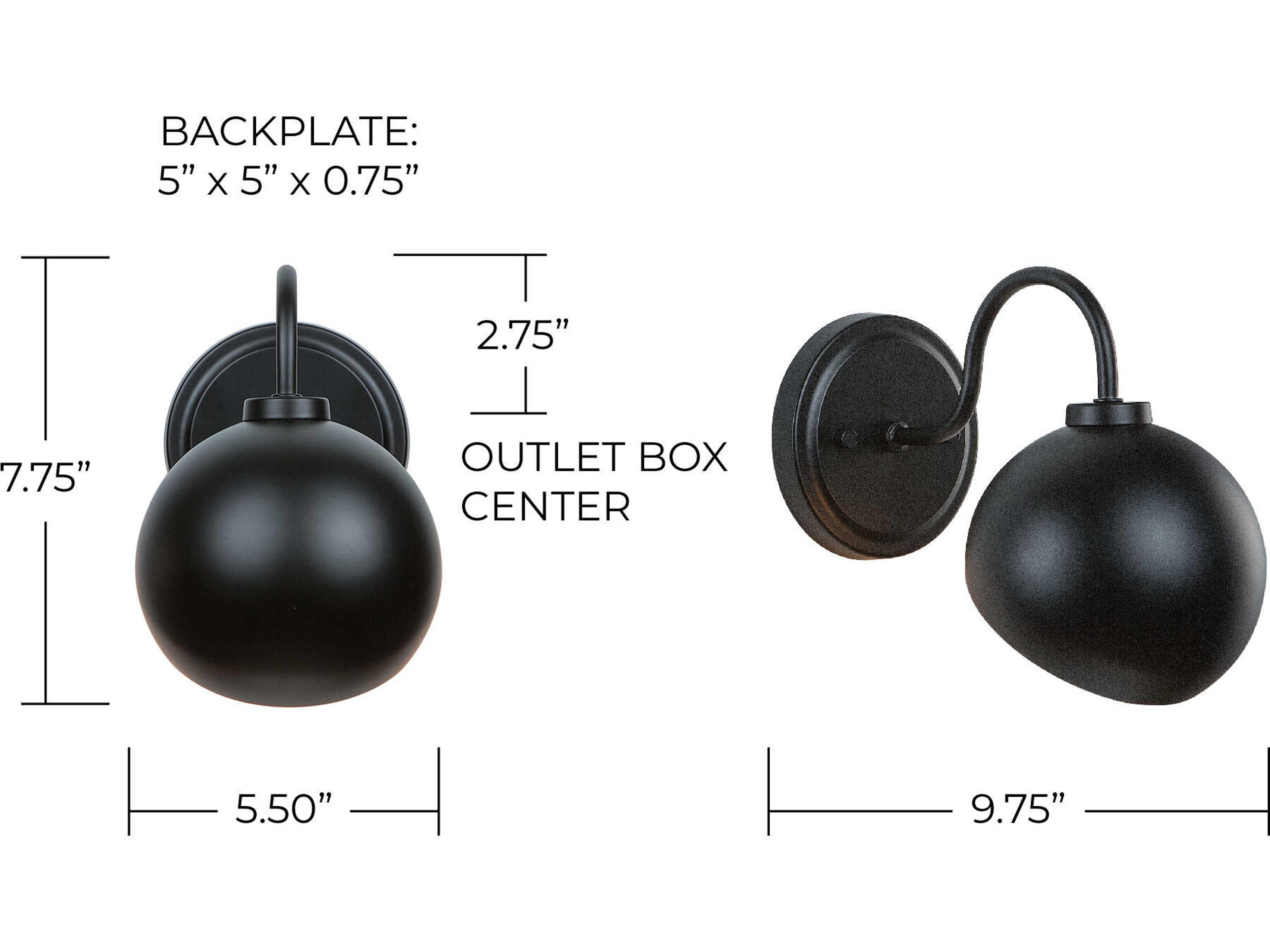 Capital Lighting Hadley 1-Light Matte Black Wall Sconce