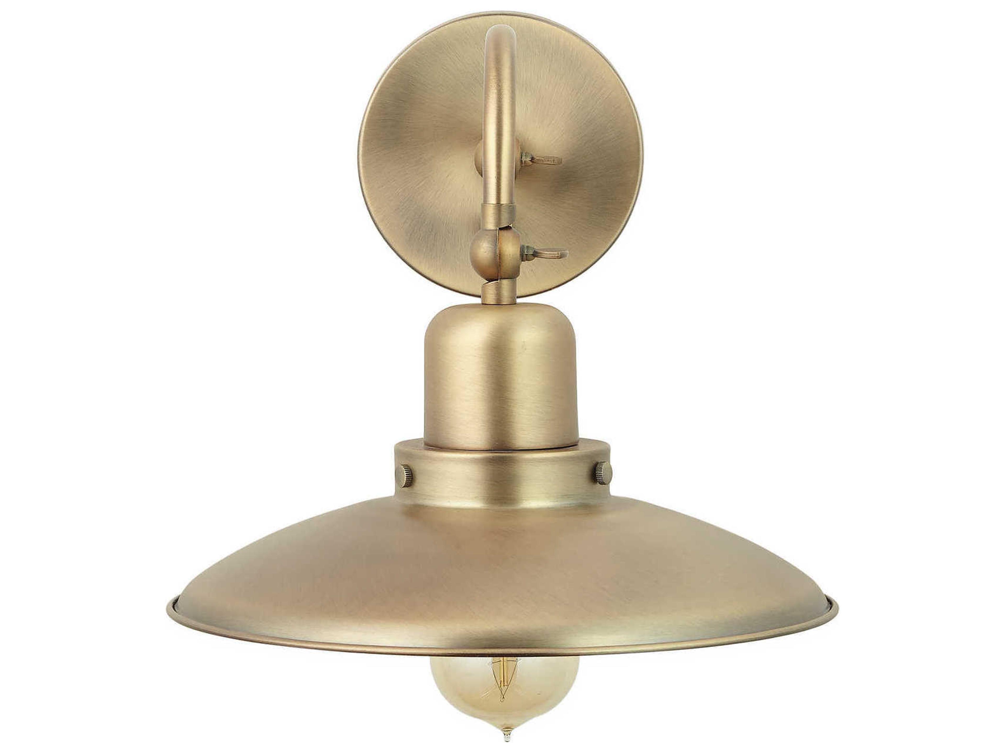 1-Light Aged Brass Wall Sconce