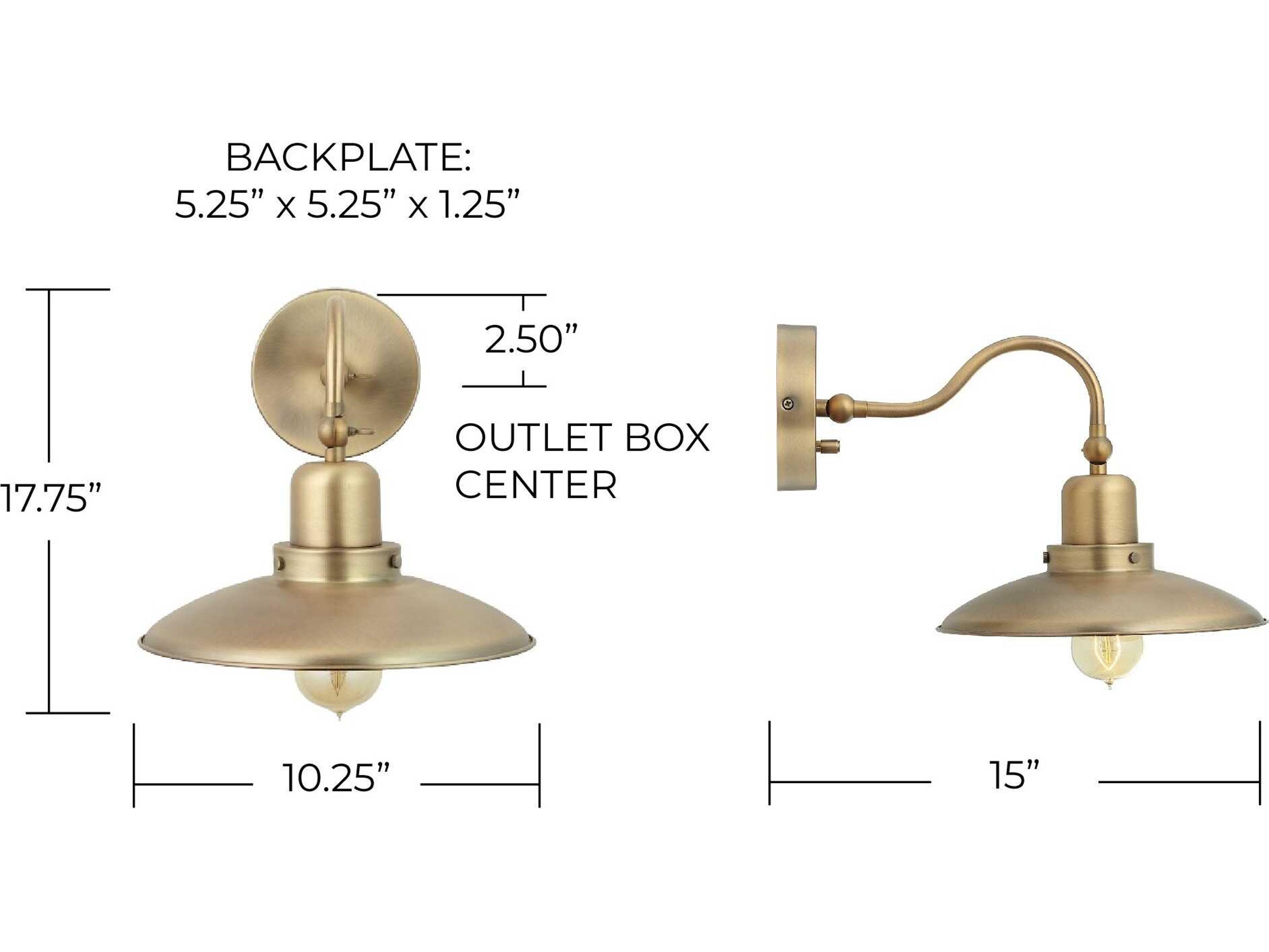 Capital Lighting 1-Light Aged Brass Wall Sconce