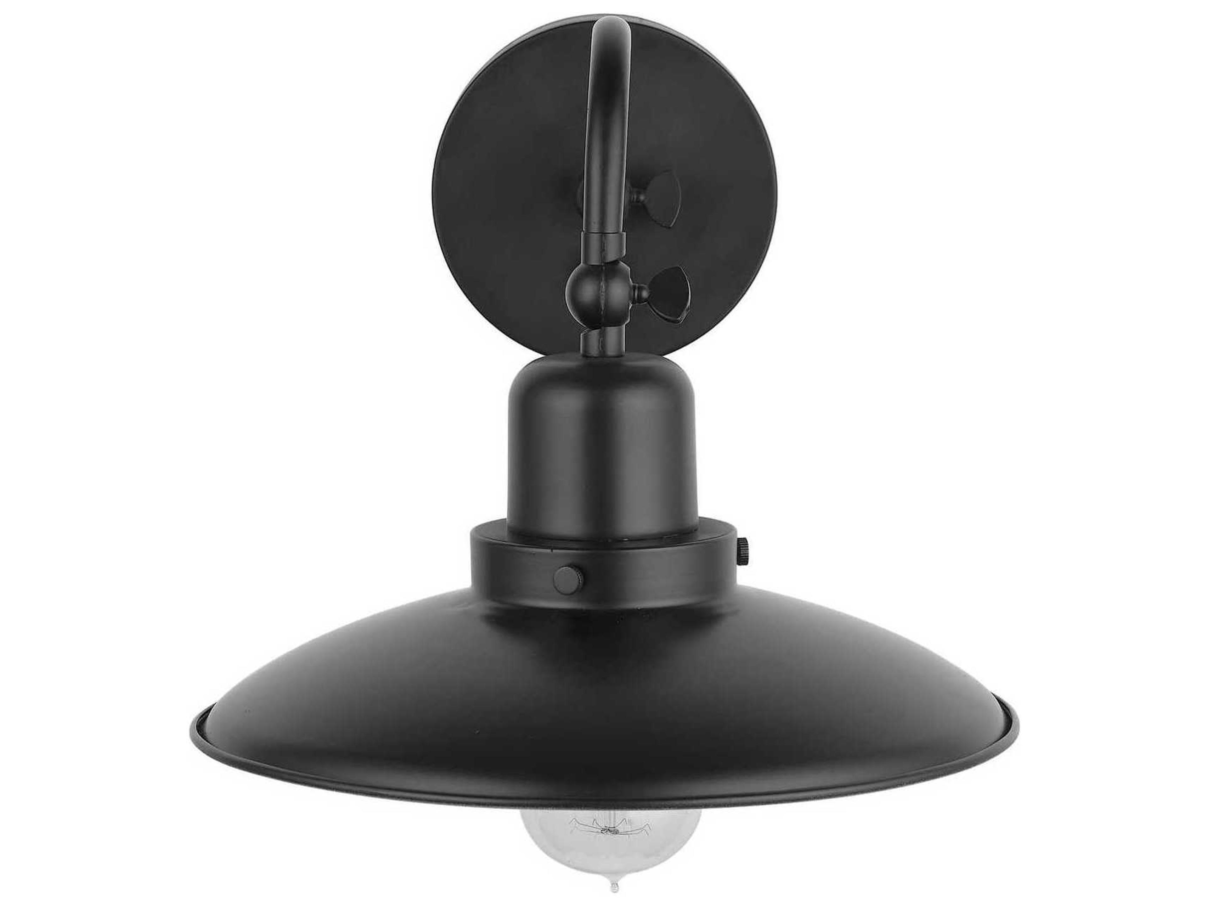 1-Light Matte Black Wall Sconce