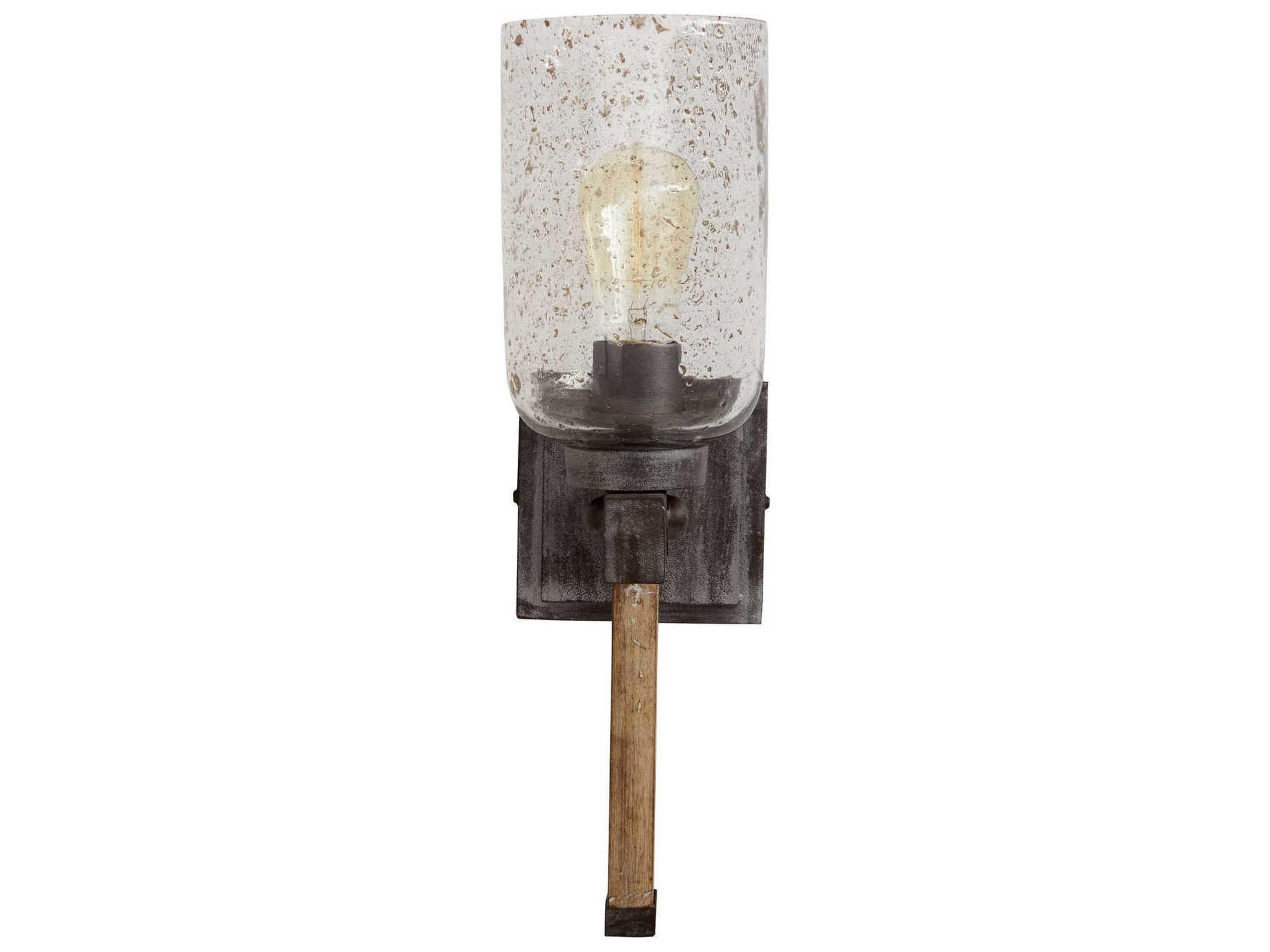 Nolan 1-Light Urban Wash Wood Wall Sconce