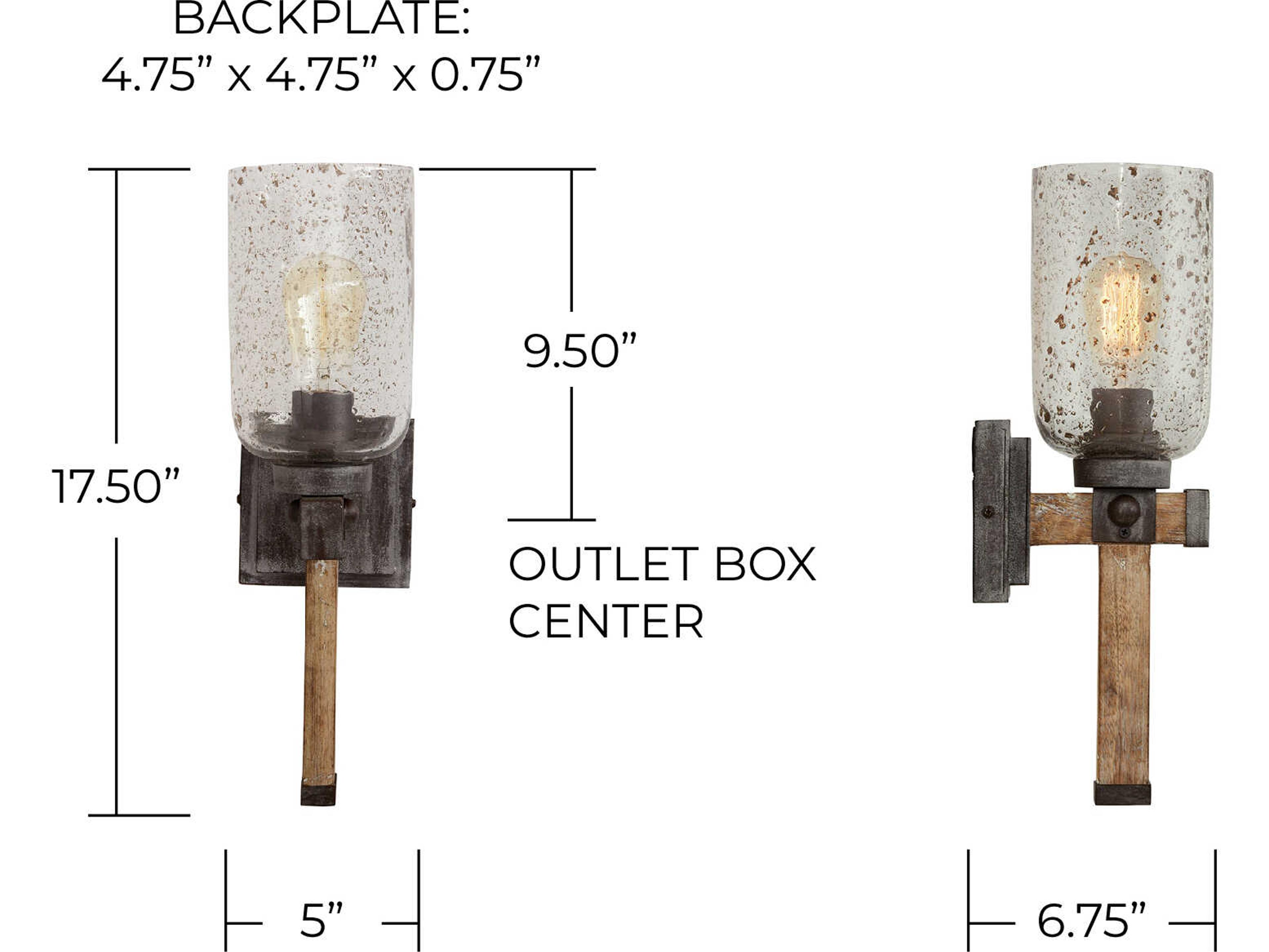 Capital Lighting Nolan 1-Light Urban Wash Wood Wall Sconce