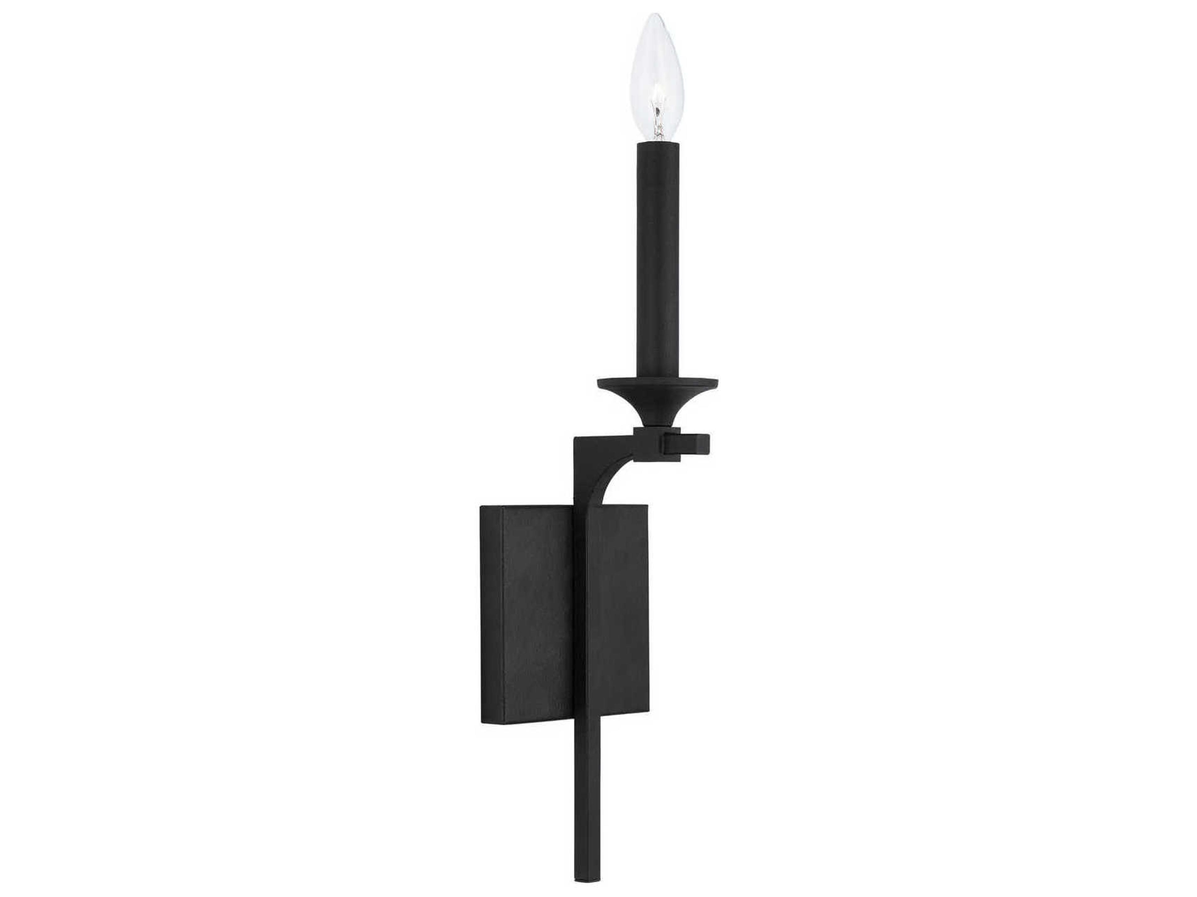 Clint 1-Light Black Iron Wall Sconce