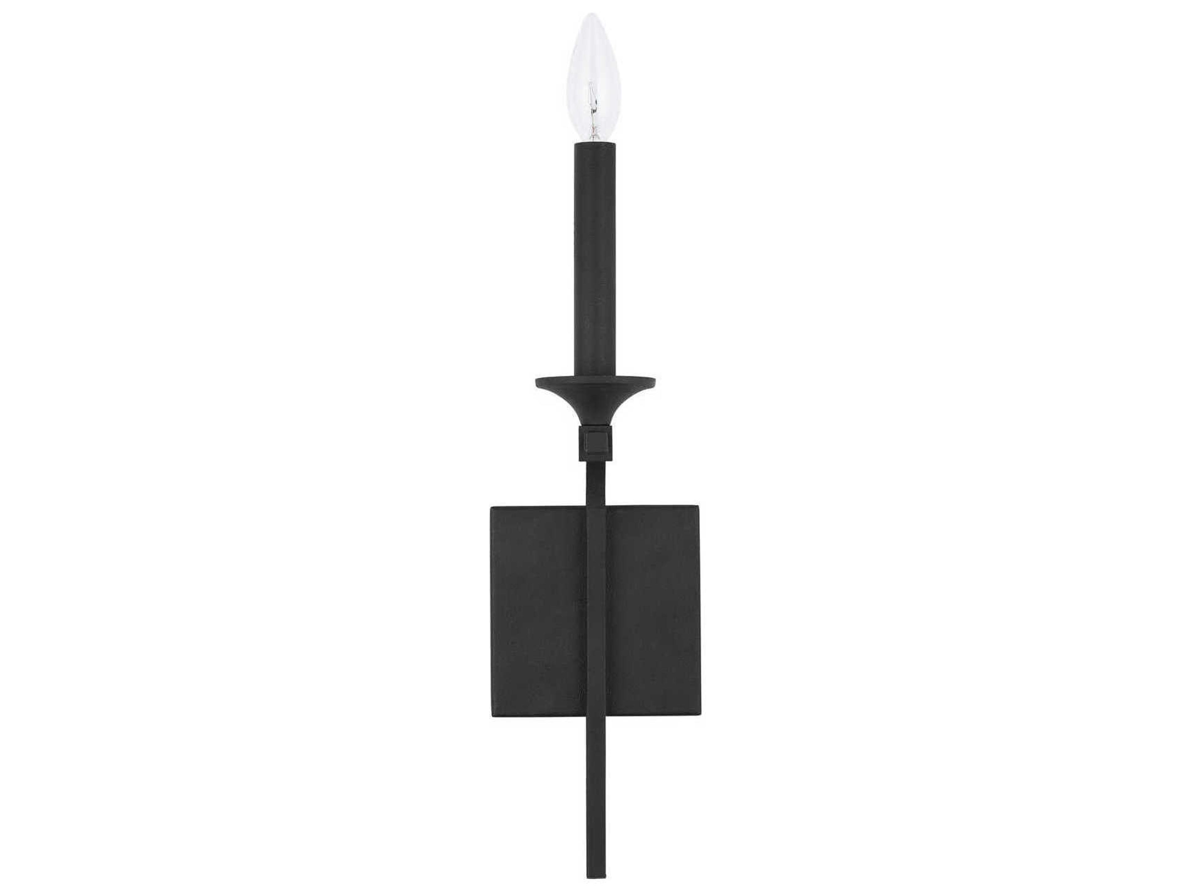 Capital Lighting Clint 1-Light Black Iron Wall Sconce