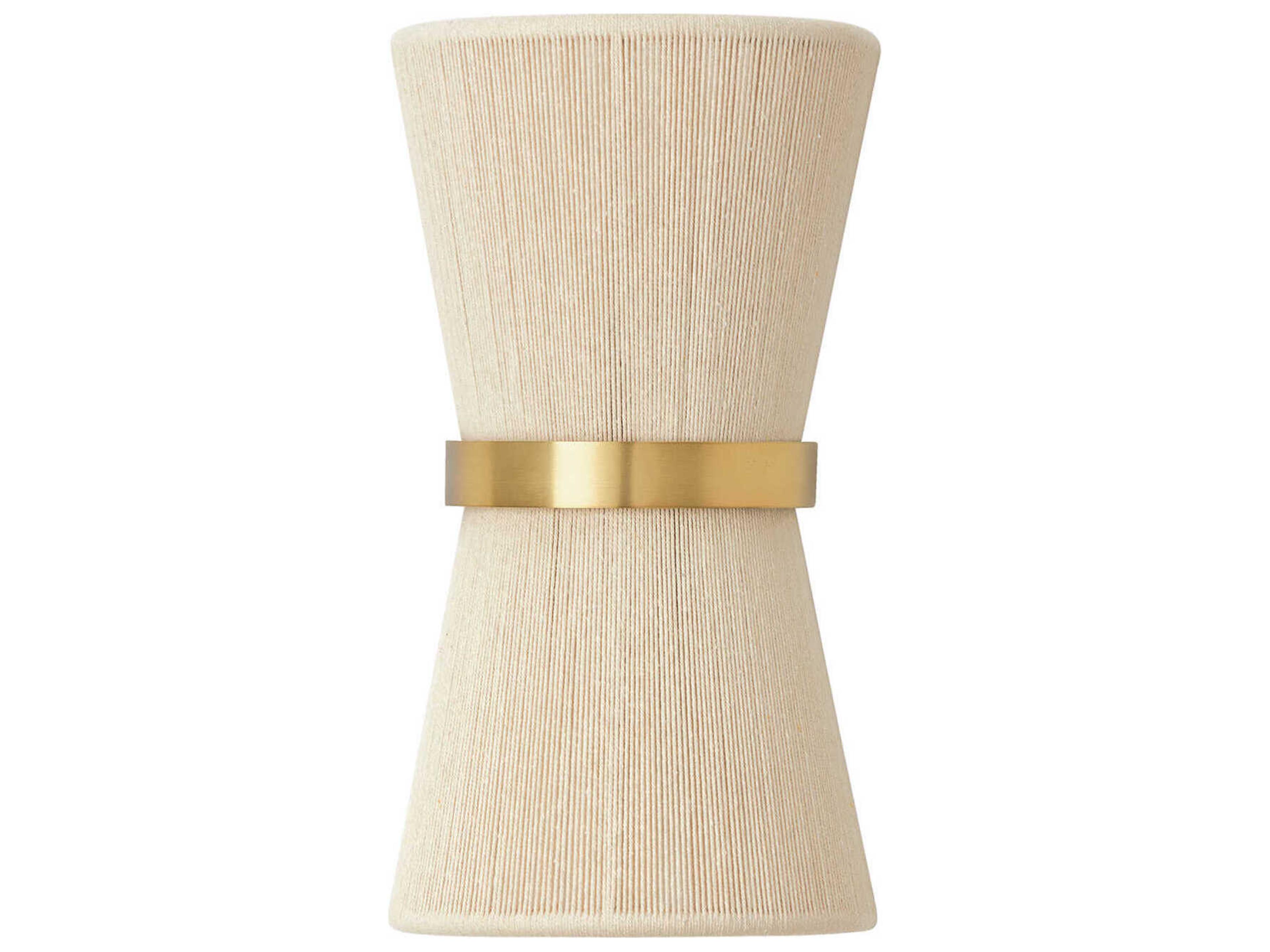 Capital Lighting Cecilia 2-Light Bleached Natural Rope And Patinaed Brass Off White Wall Sconce
