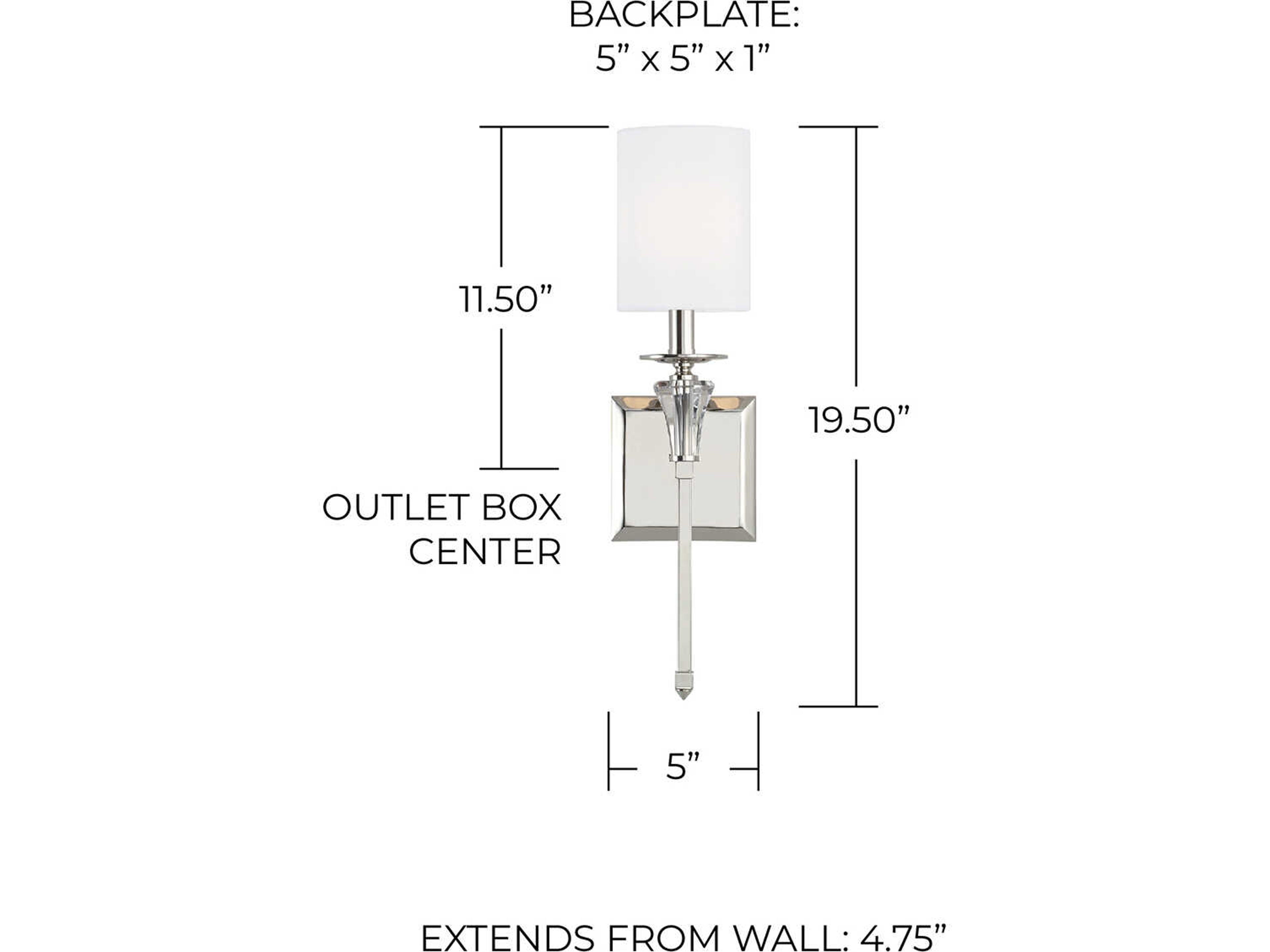 Capital Lighting Laurent 1-Light Polished Nickel Crystal Wall Sconce