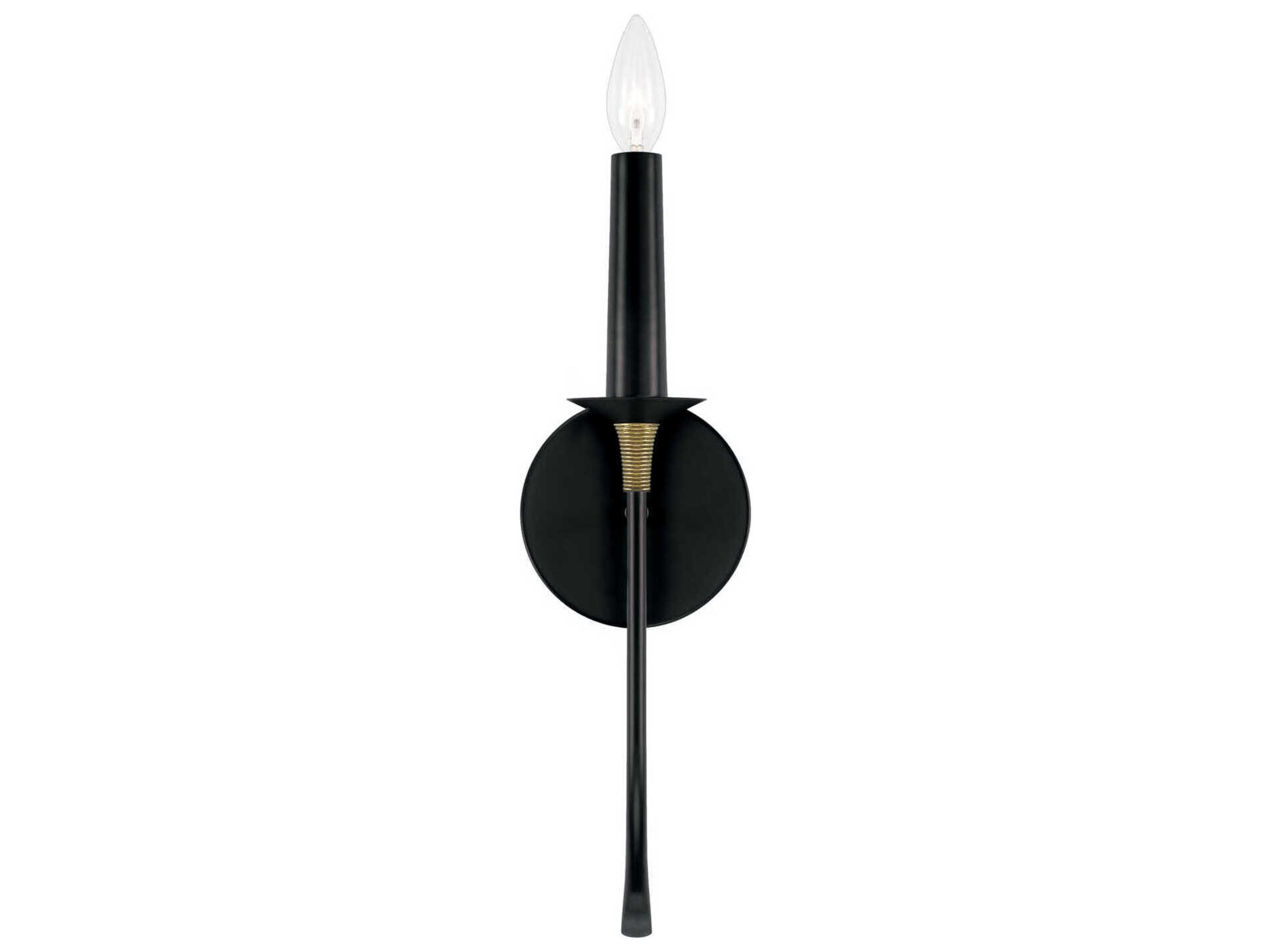 Capital Lighting Amara 1-Light Matte Black With Brass Wall Sconce