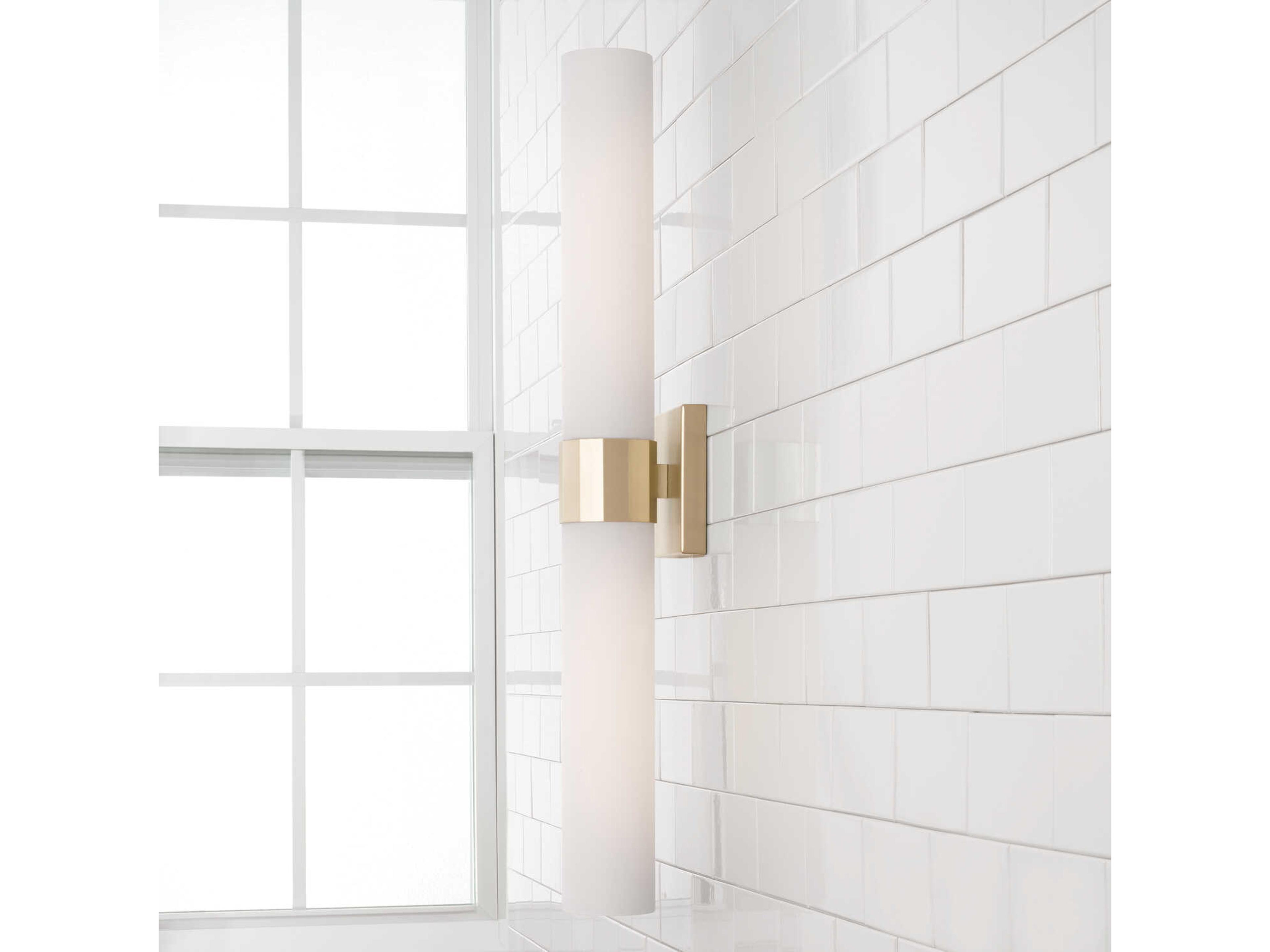 Capital Lighting Sutton 2-Light Soft Gold White Glass Wall Sconce