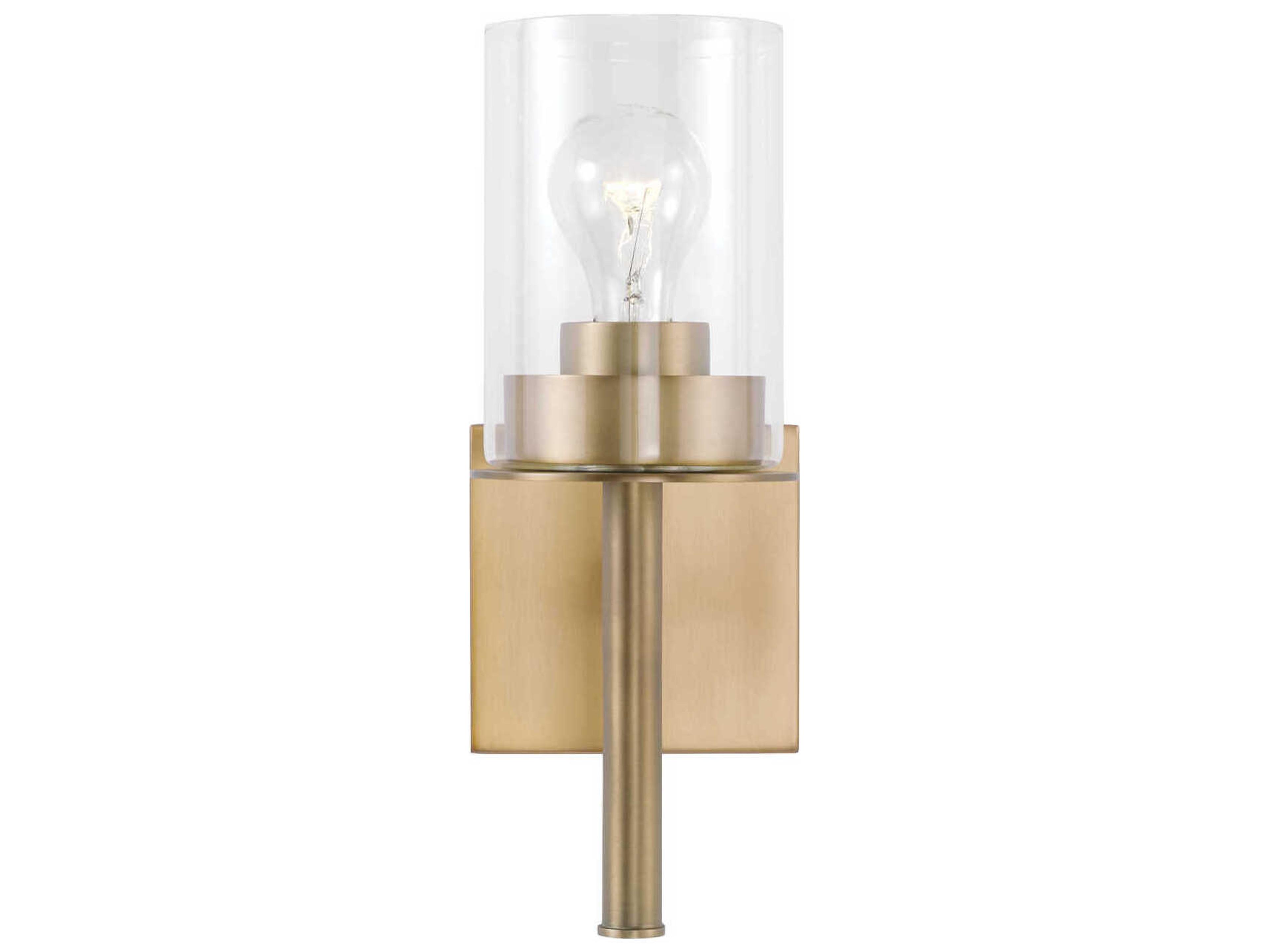 Capital Lighting Mason 1-Light Aged Brass Glass Wall Sconce