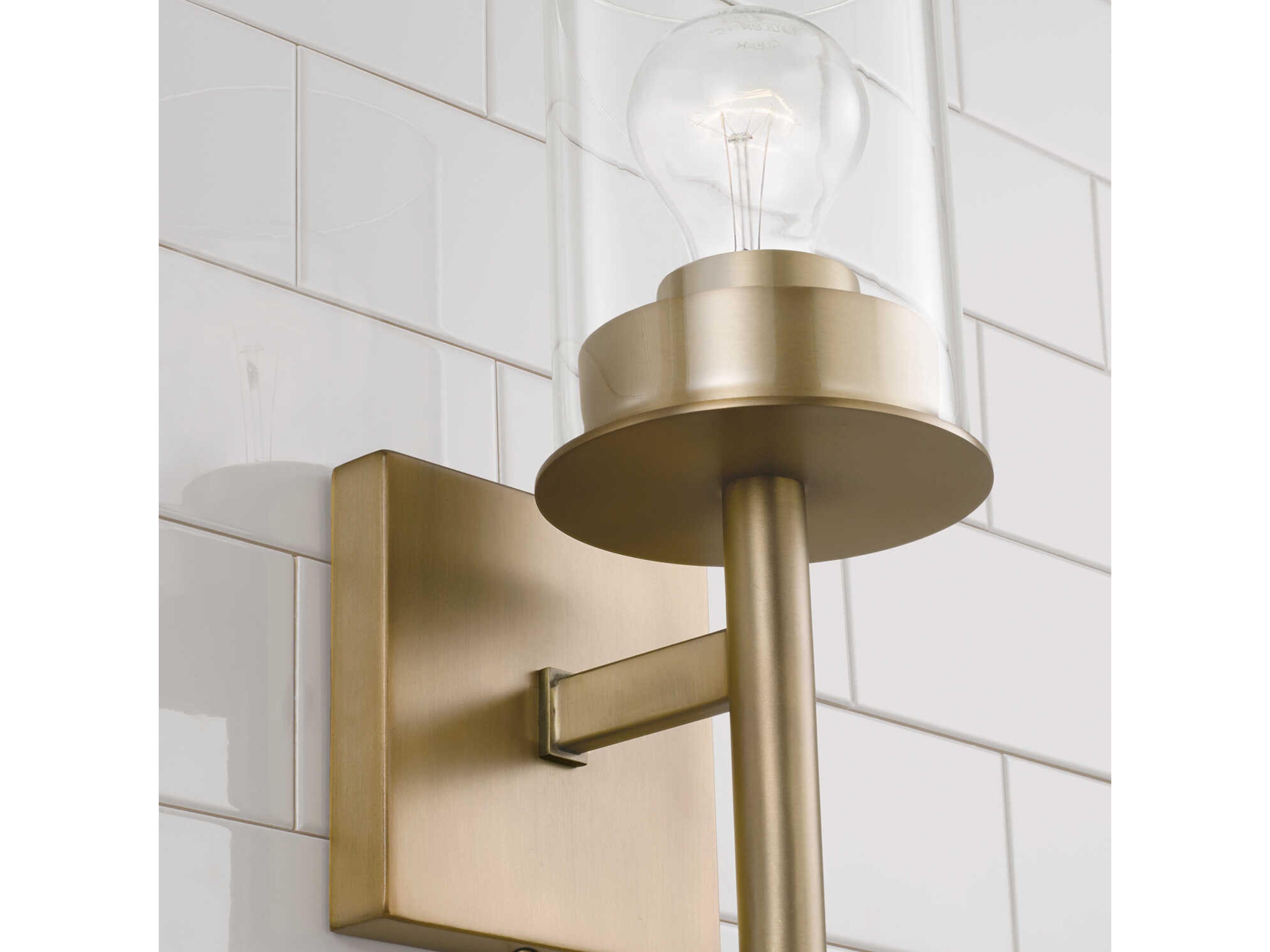 Capital Lighting Mason 1-Light Aged Brass Glass Wall Sconce