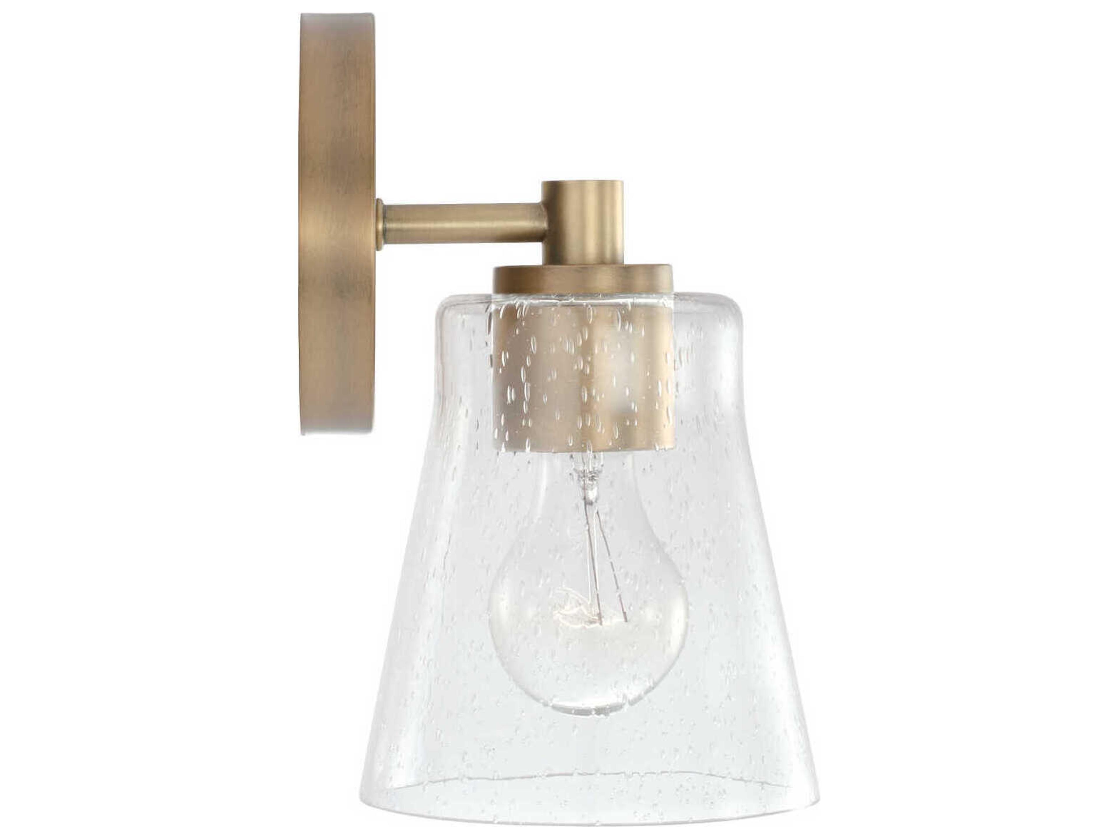 Capital Lighting Baker 1-Light Aged Brass Glass Wall Sconce