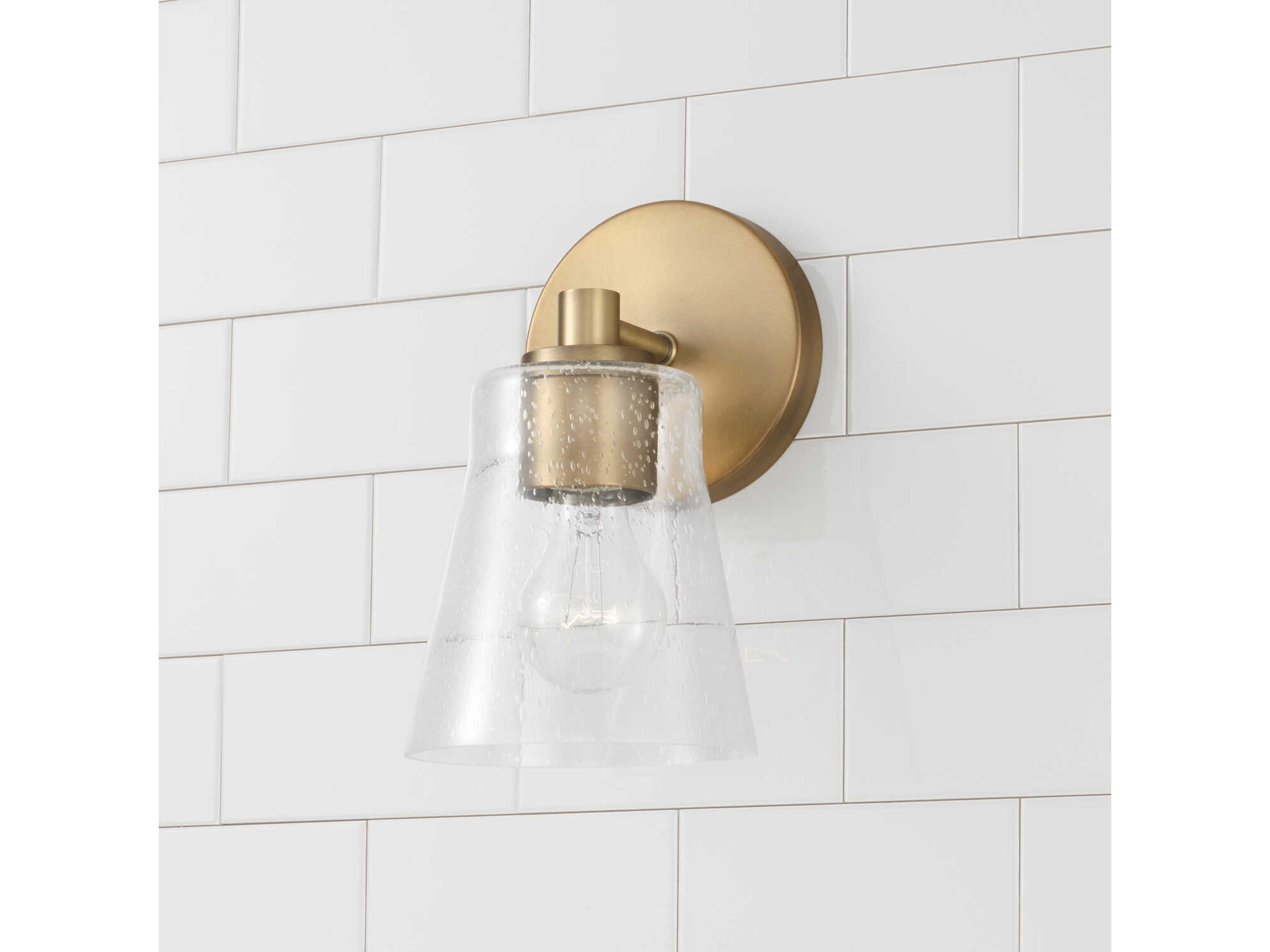Capital Lighting Baker 1-Light Aged Brass Glass Wall Sconce