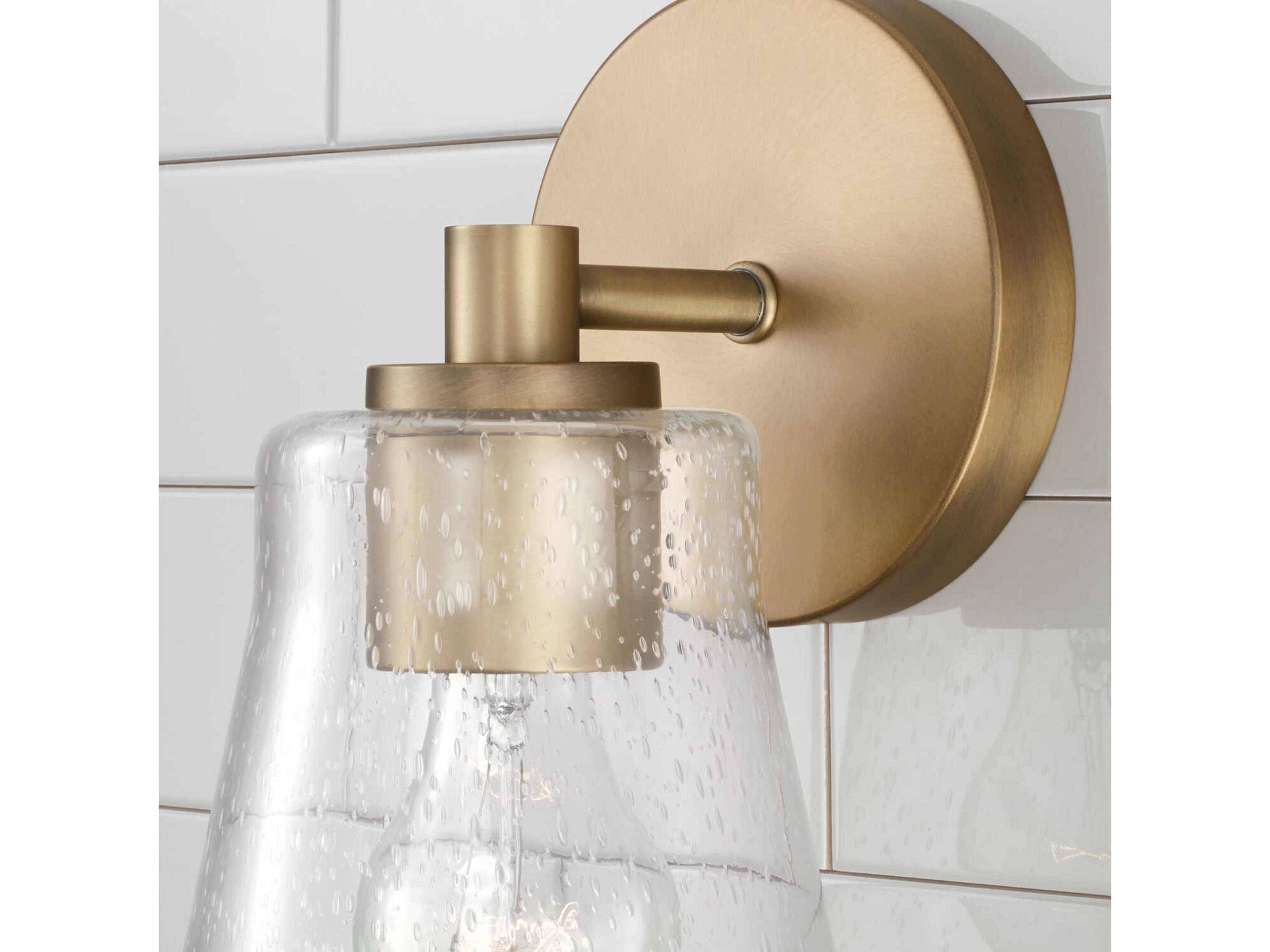 Capital Lighting Baker 1-Light Aged Brass Glass Wall Sconce