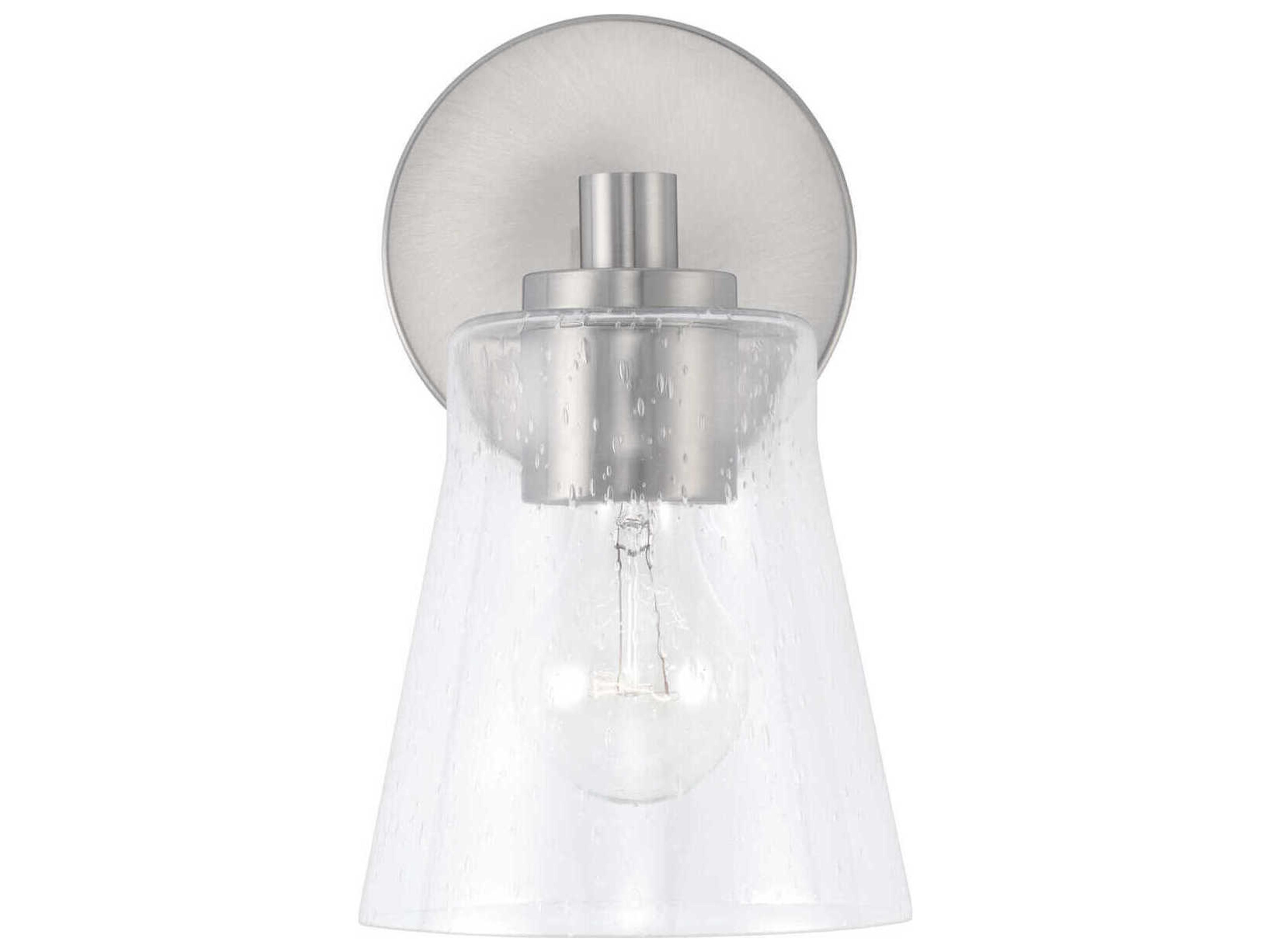 Capital Lighting Baker 1-Light Brushed Nickel Glass Wall Sconce