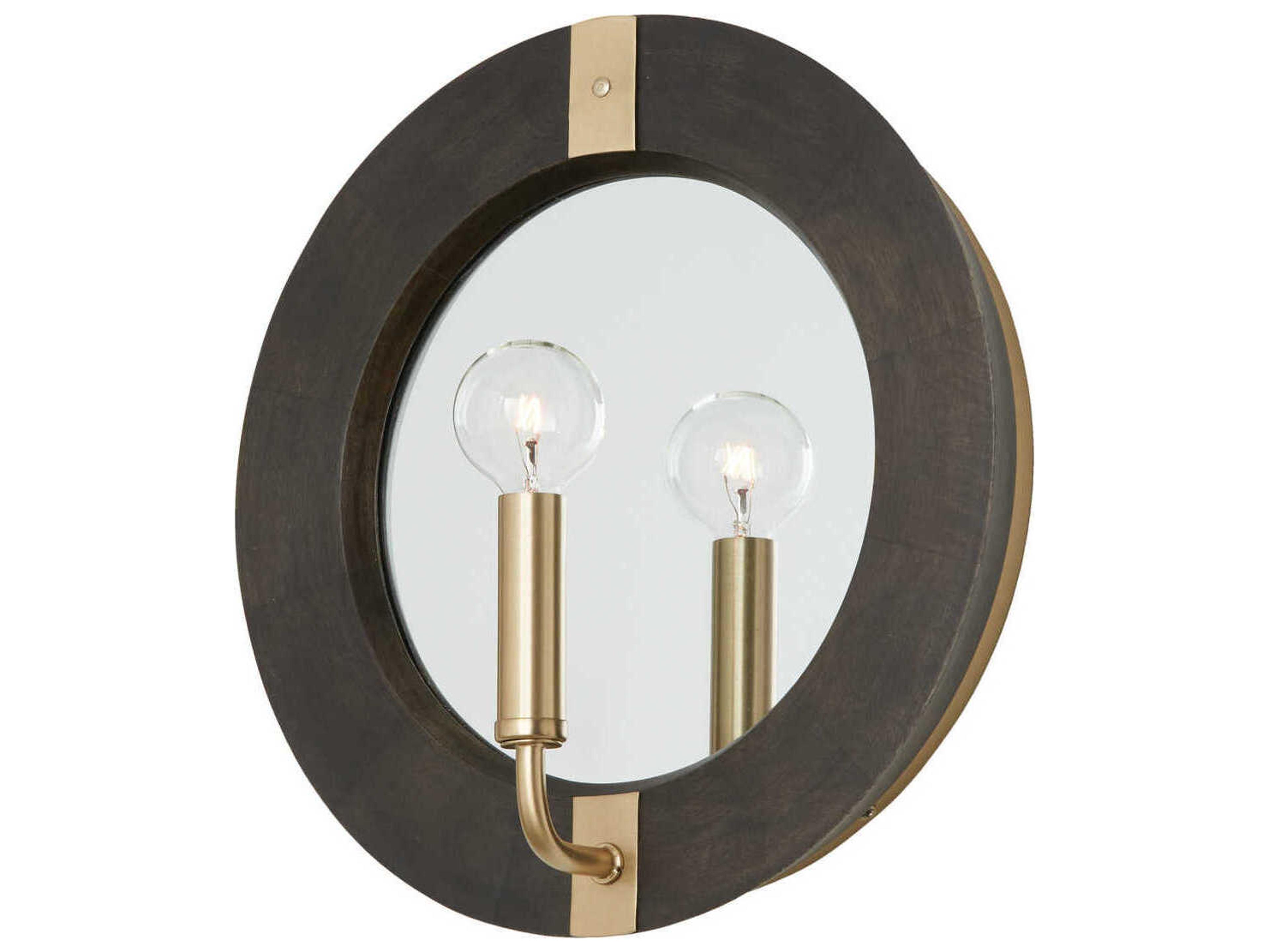 Finn 1-Light Black Stain Matte Brass Wall Sconce