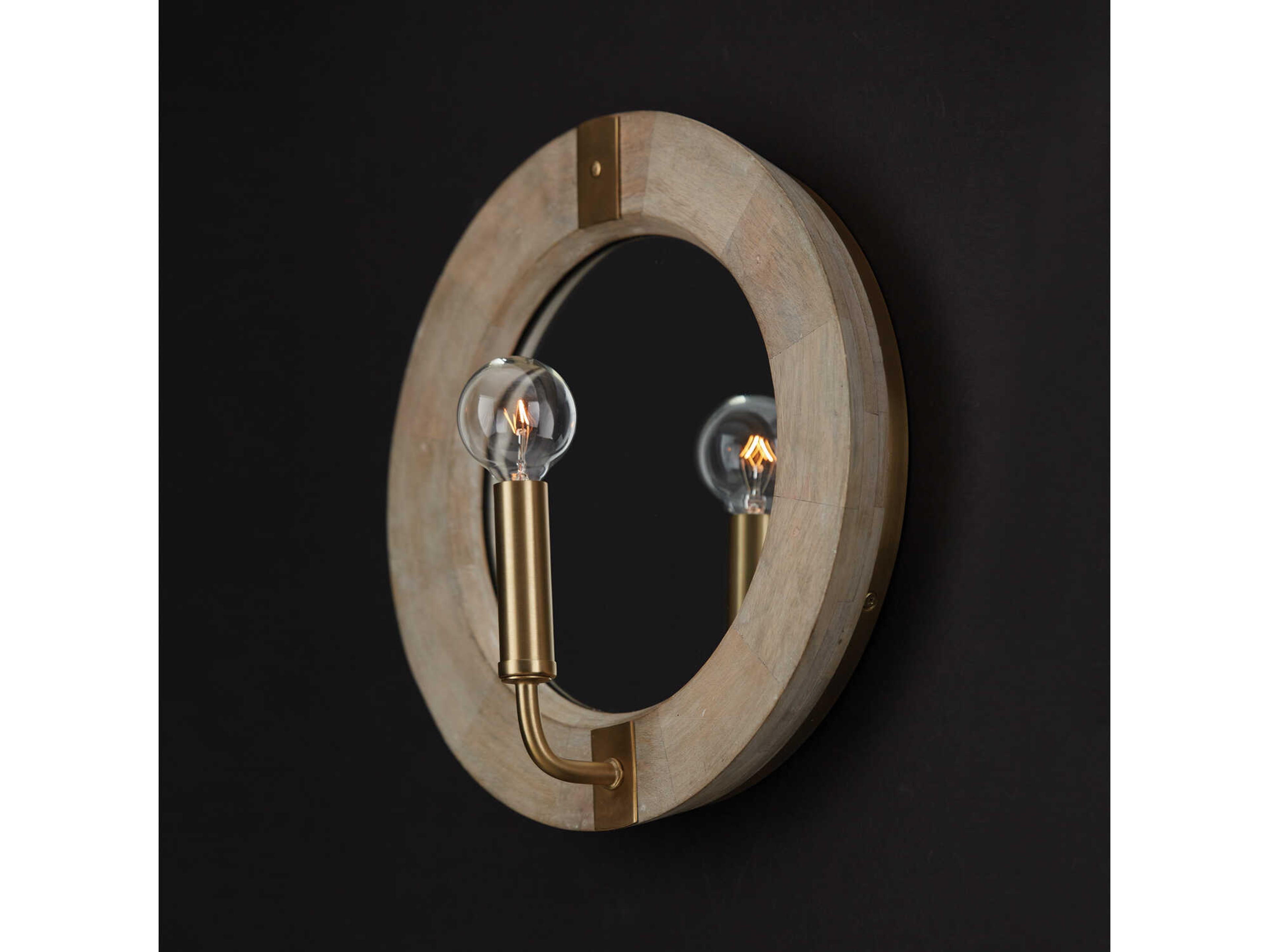 Capital Lighting Finn 1-Light White Wash Matte Brass Wood Wall Sconce