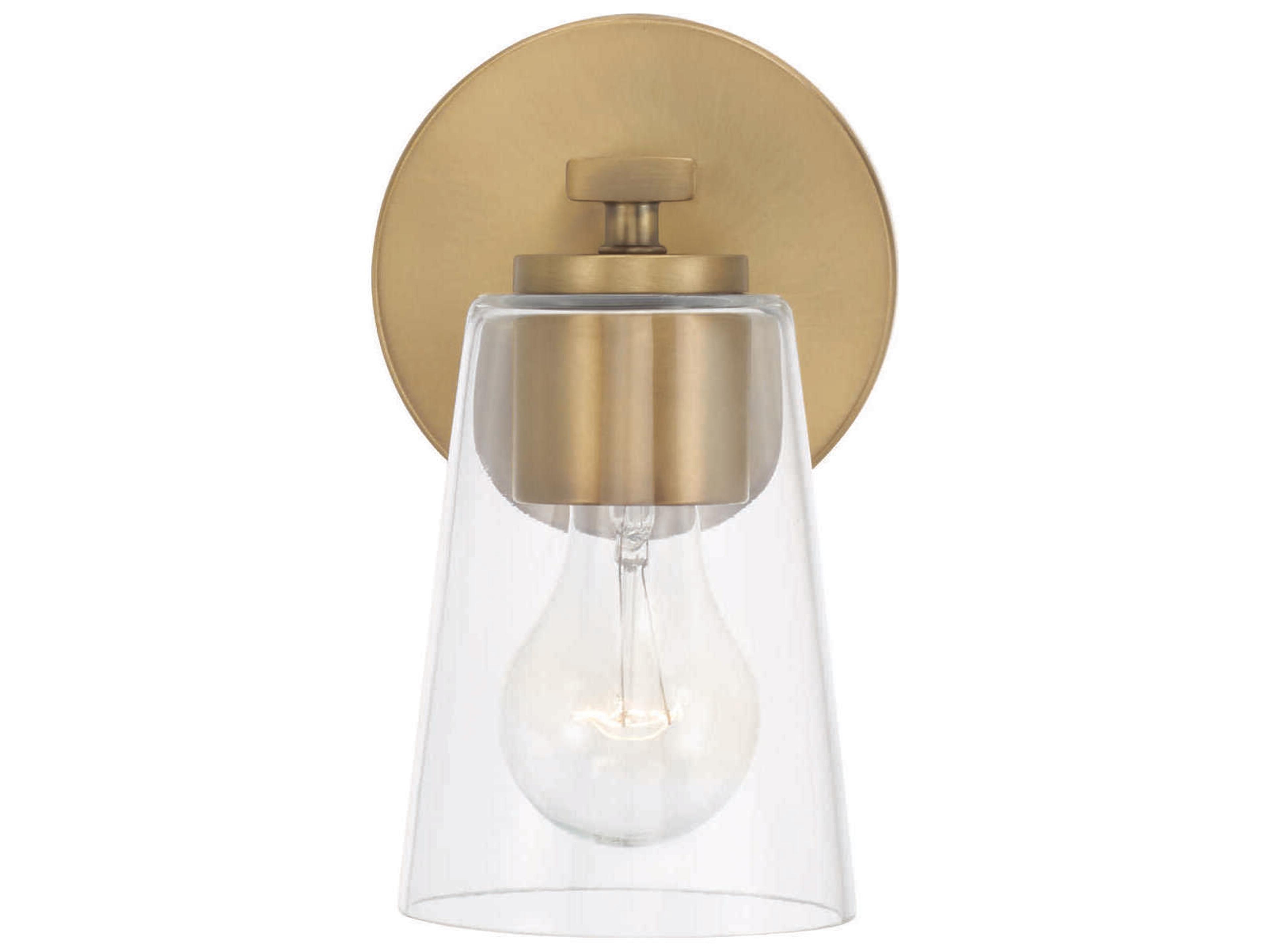 Capital Lighting Portman 1-Light Aged Brass Glass Wall Sconce