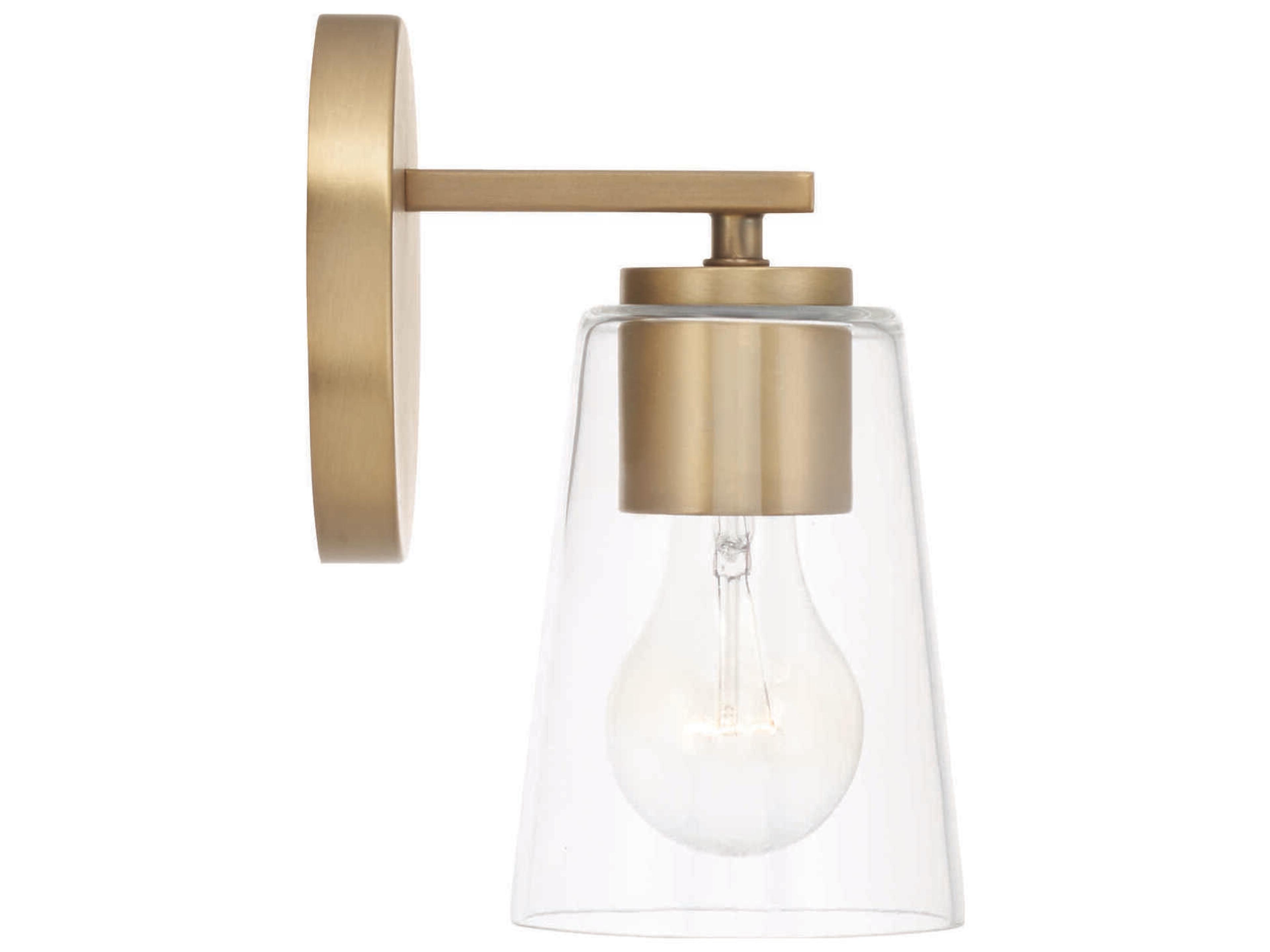Capital Lighting Portman 1-Light Aged Brass Glass Wall Sconce